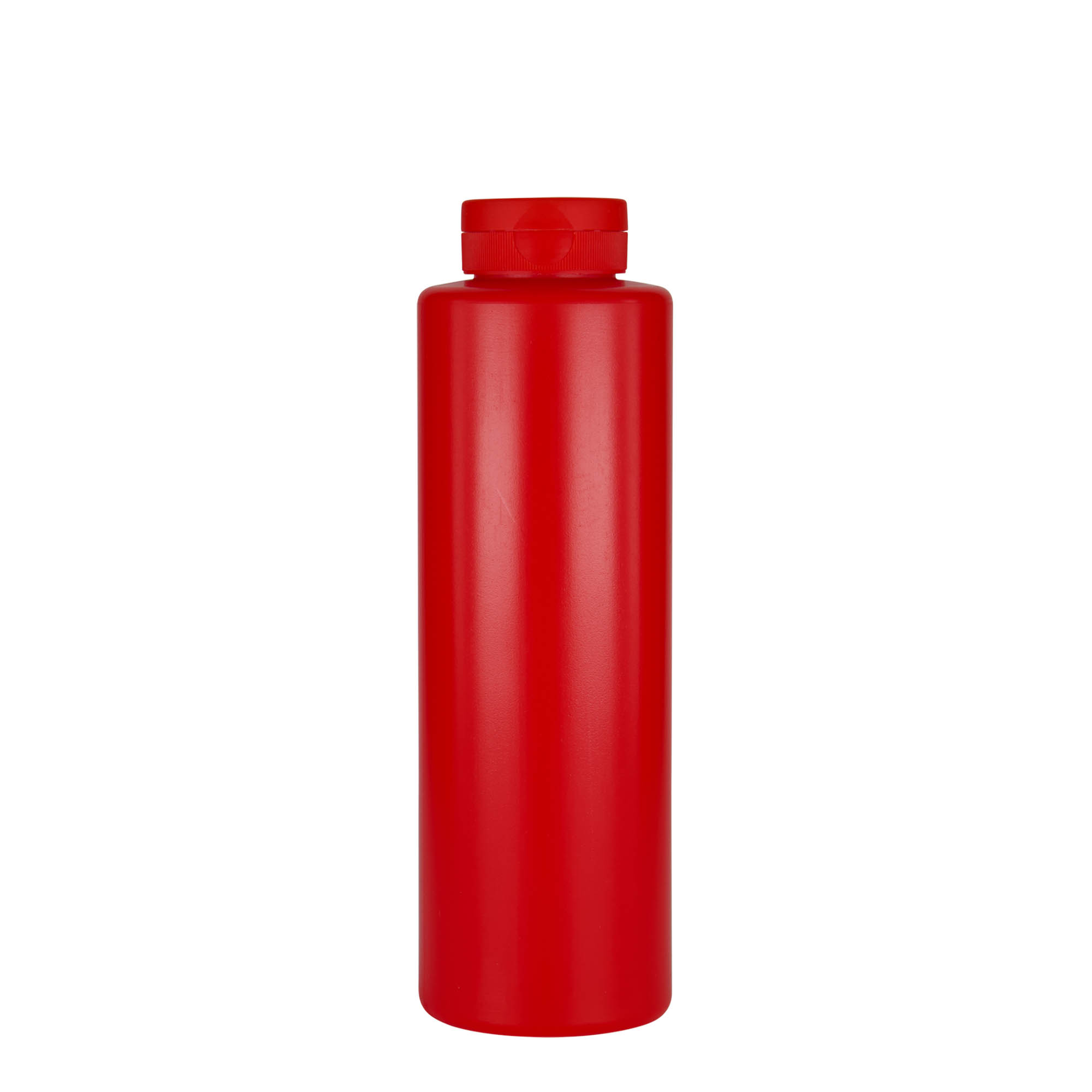Bottiglia per salsa 500 ml, plastica LDPE, rossa, bocca: 38/400