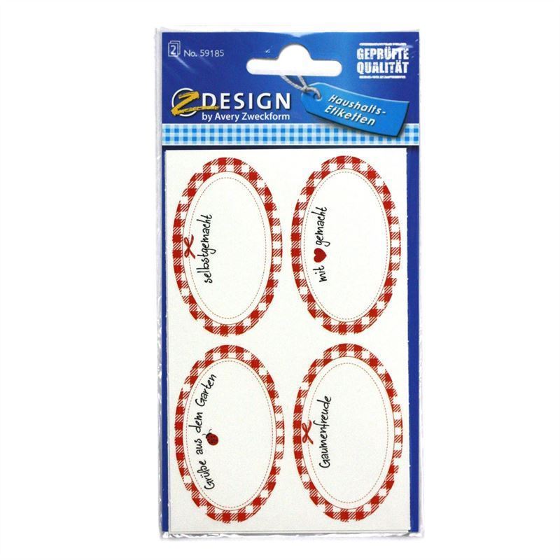 Etichette Zweckform 'Fatto a mano', ovali, carta, multicolore Etichette Zweckform 'Fatto a mano', ovali, carta, multicolore