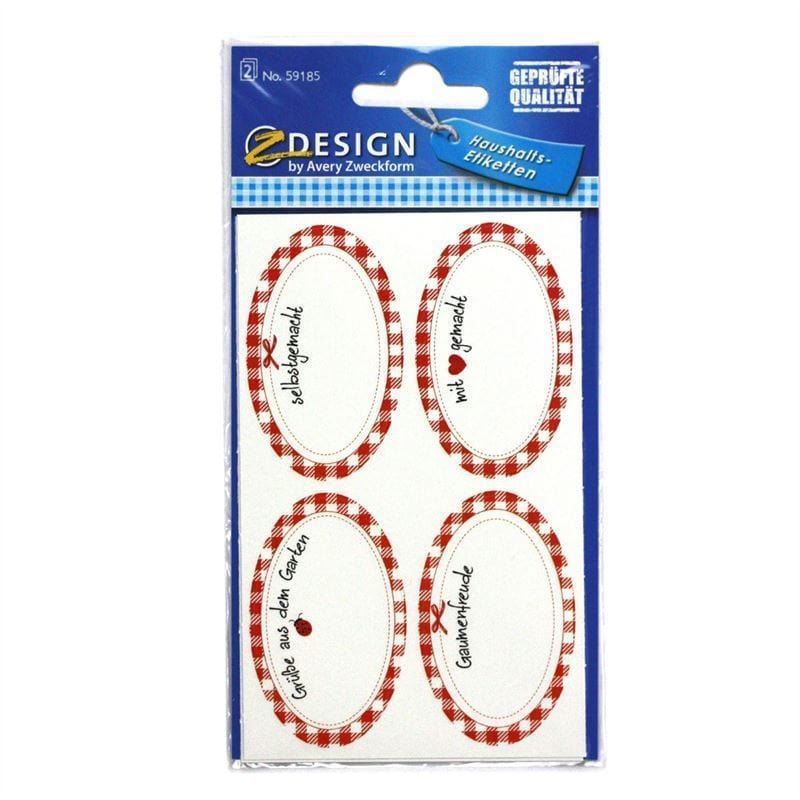 Etichette Zweckform 'Fatto a mano', ovali, carta, multicolore