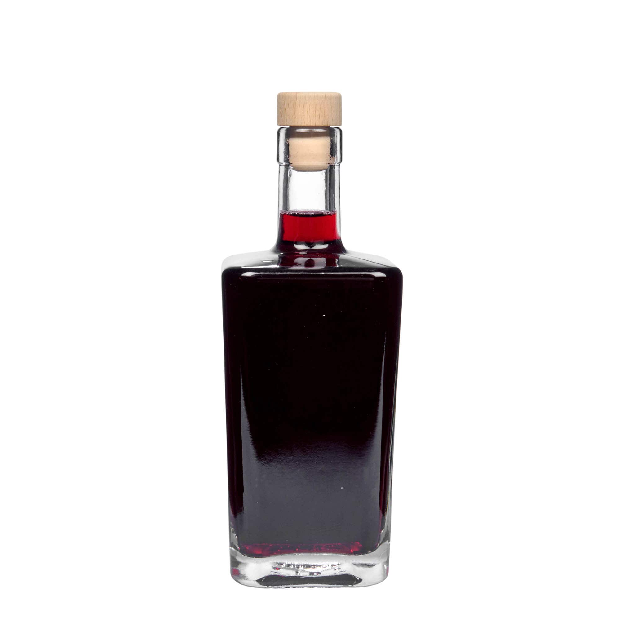 500 ml Bottiglia di vetro 'Noel', quadrata, vetro, imboccatura: fascetta