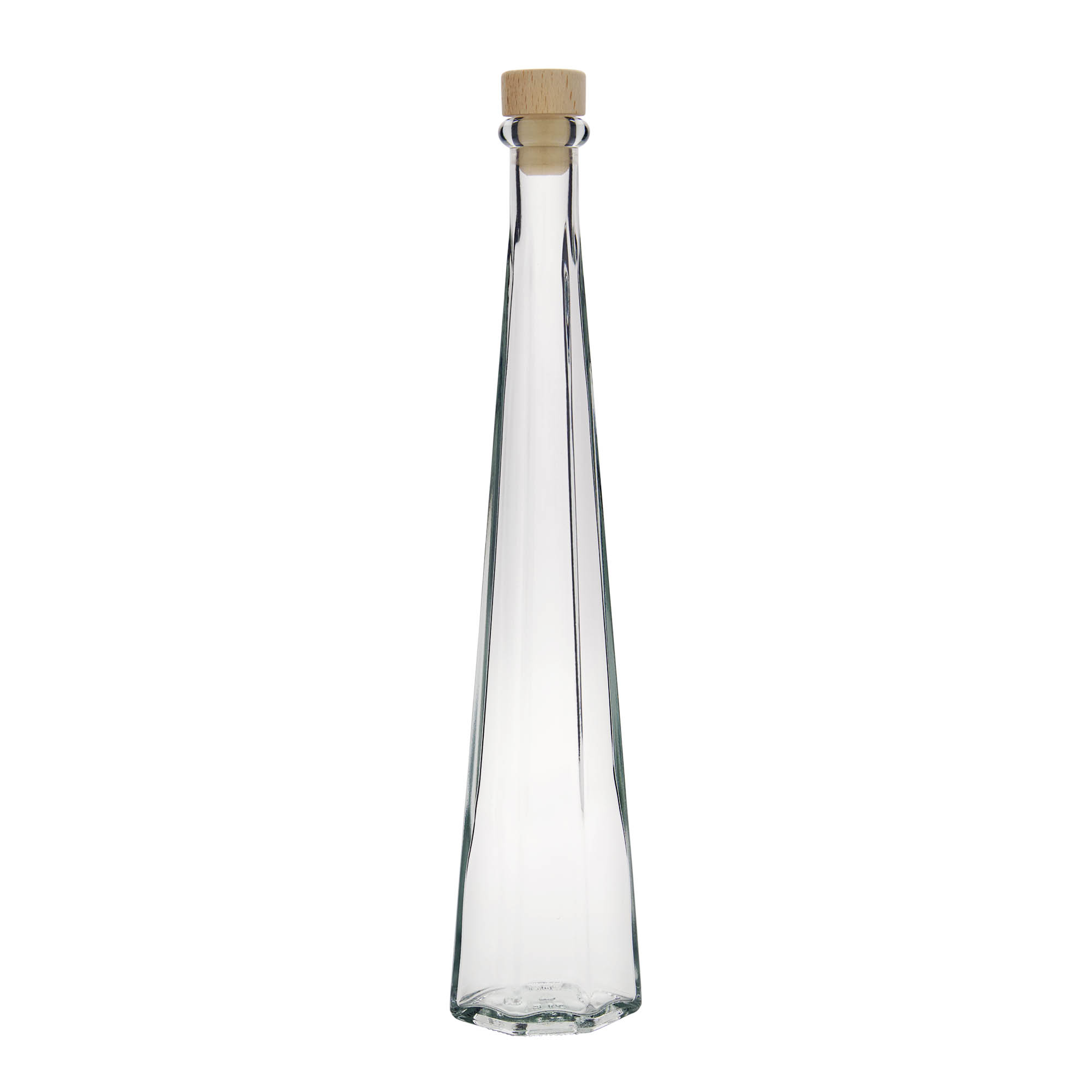 Bottiglia di vetro da 200 ml 'Dama Sexta', esagonale, bocca: tappo di sughero Bottiglia di vetro da 200 ml 'Dama Sexta', esagonale, bocca: tappo di sughero