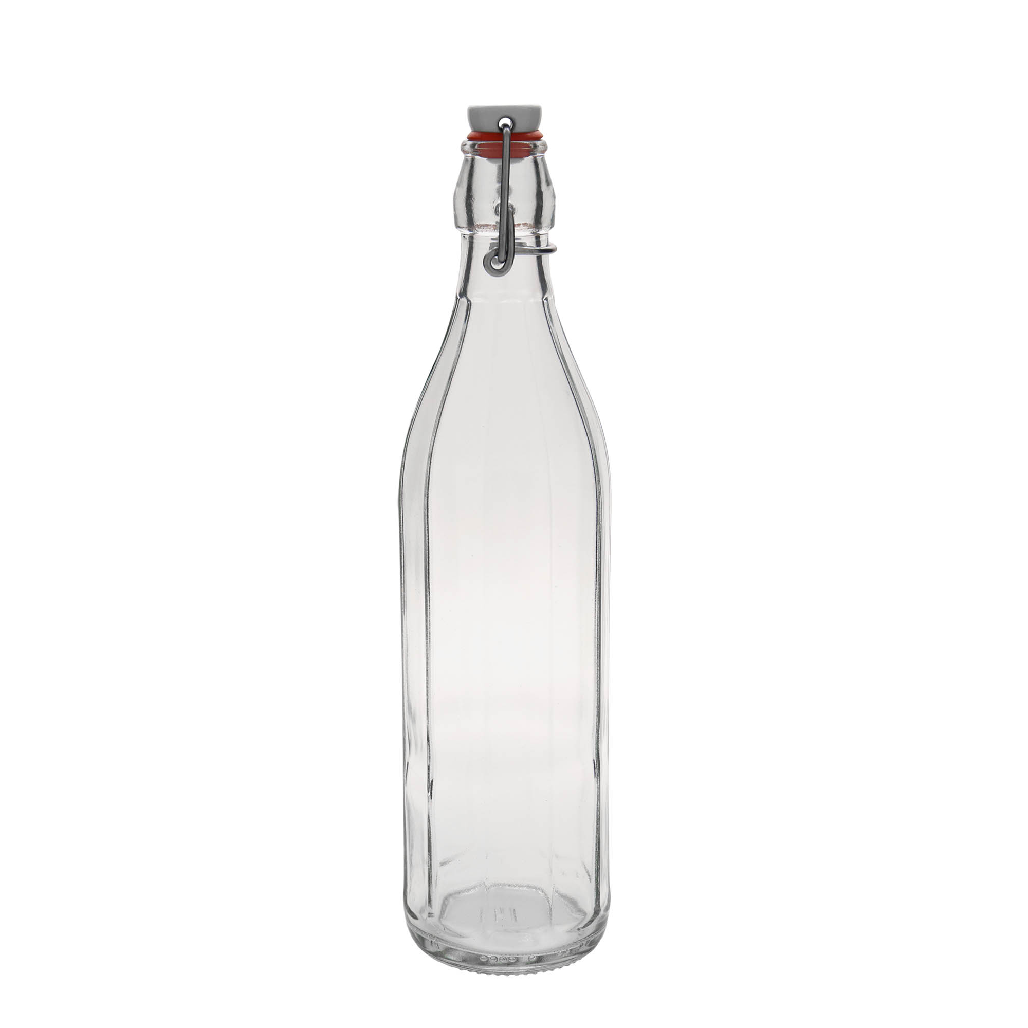 Bottiglia di vetro da 750 ml 'Bravo', a dieci lati, bocca: chiusura a leva Bottiglia di vetro da 750 ml 'Bravo', a dieci lati, bocca: chiusura a leva