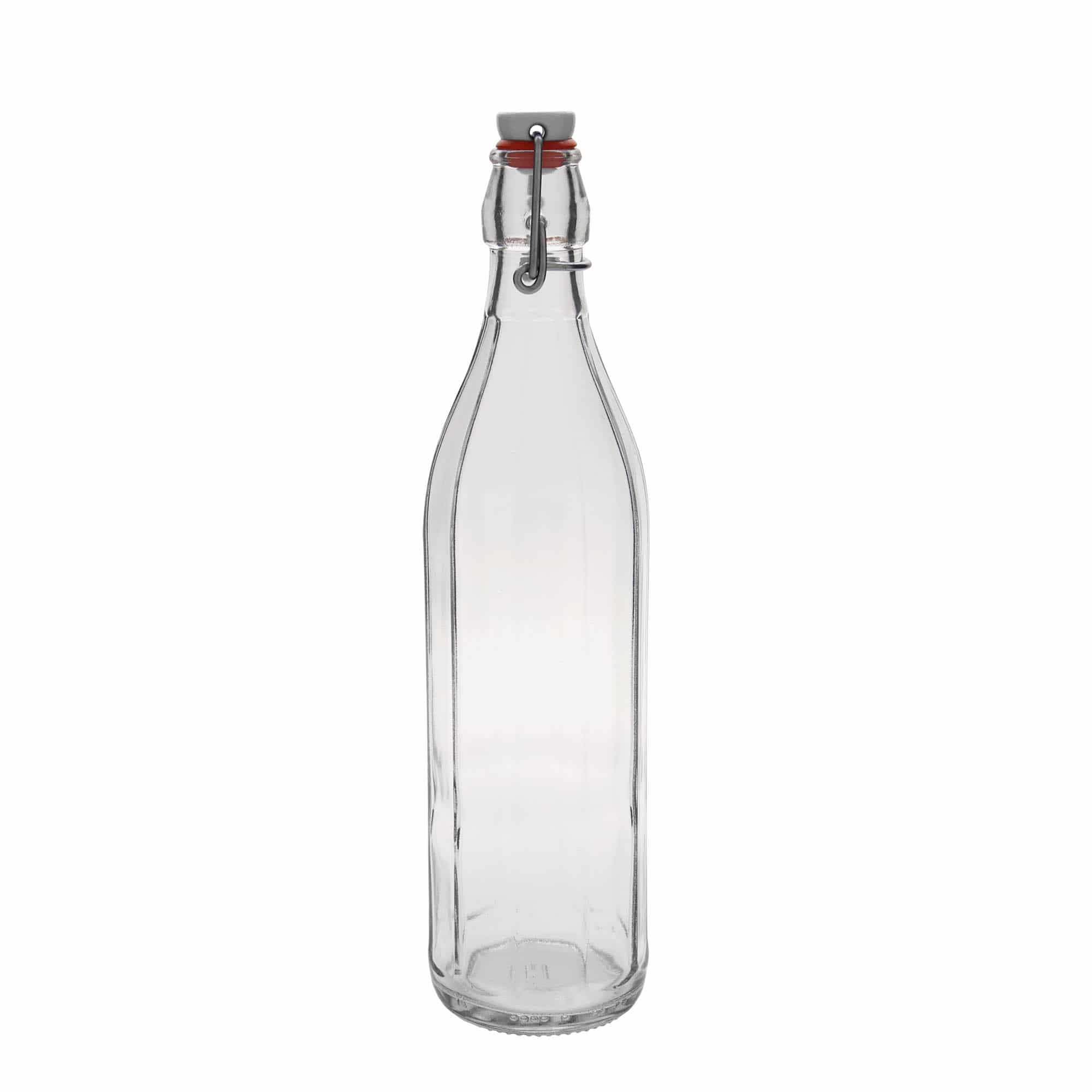 Bottiglia di vetro da 750 ml 'Bravo', a dieci lati, bocca: chiusura a leva