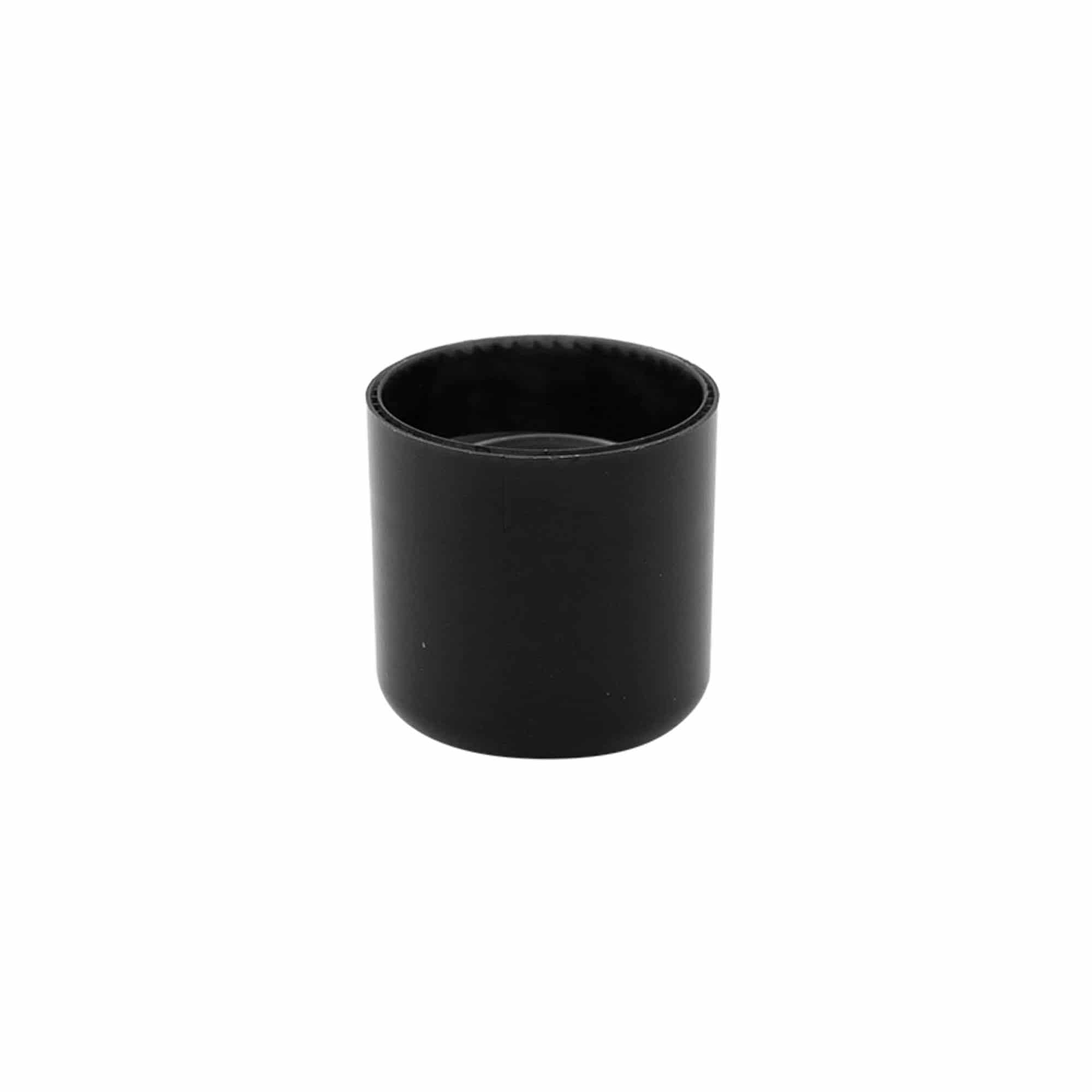 Tappo a vite con inserto riduttore dell'orifizio, plastica PP, nero, per imboccatura: 24/410
