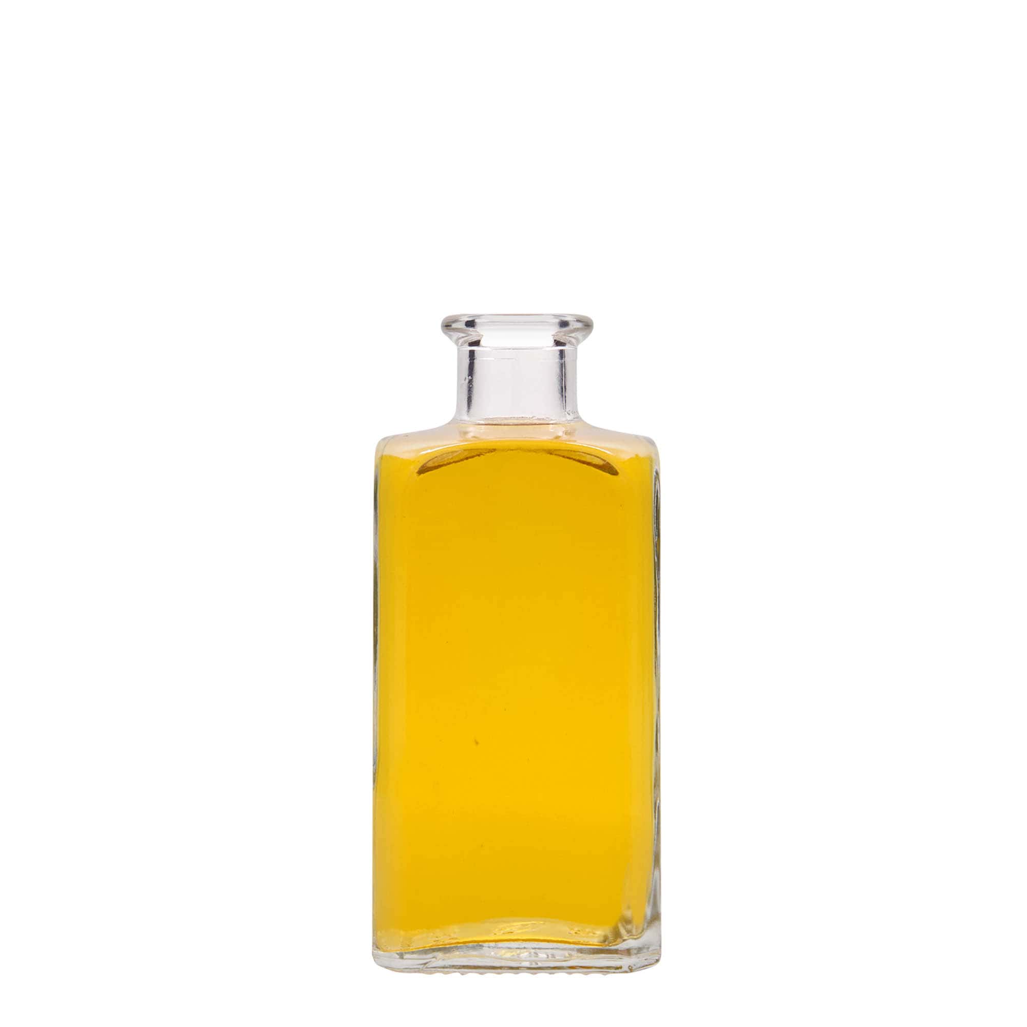 Bottiglia di vetro da 250 ml Apotheker Carré, quadrata, bocca: sughero