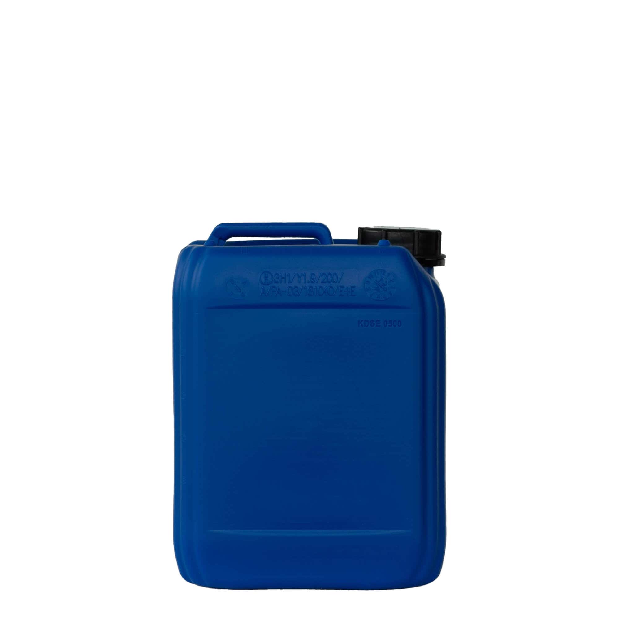 Tanica da 5 l, rettangolare, plastica HDPE, blu, bocca: ND 55 Tanica da 5 l, rettangolare, plastica HDPE, blu, bocca: ND 55