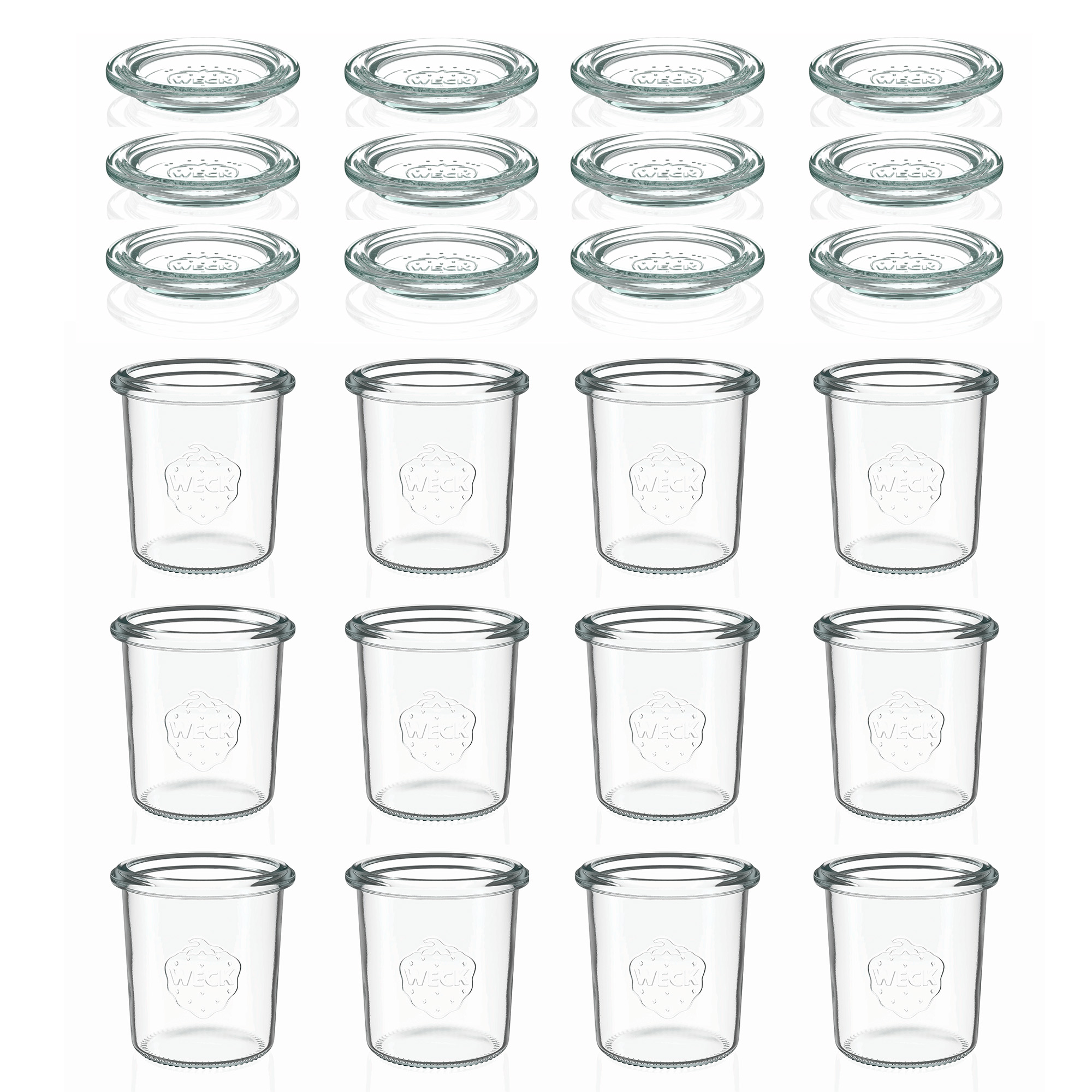 12x 160 ml vaso WECK a bocca larga con coperchio in vetro RR 60