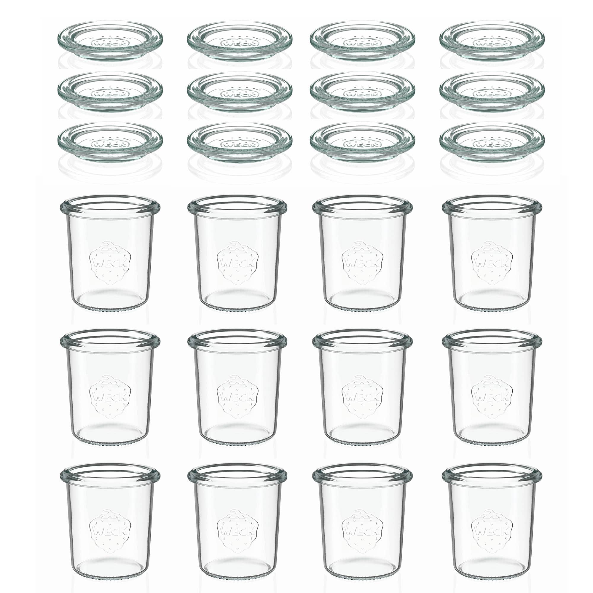 12x 160 ml vaso WECK a bocca larga con coperchio in vetro RR 60