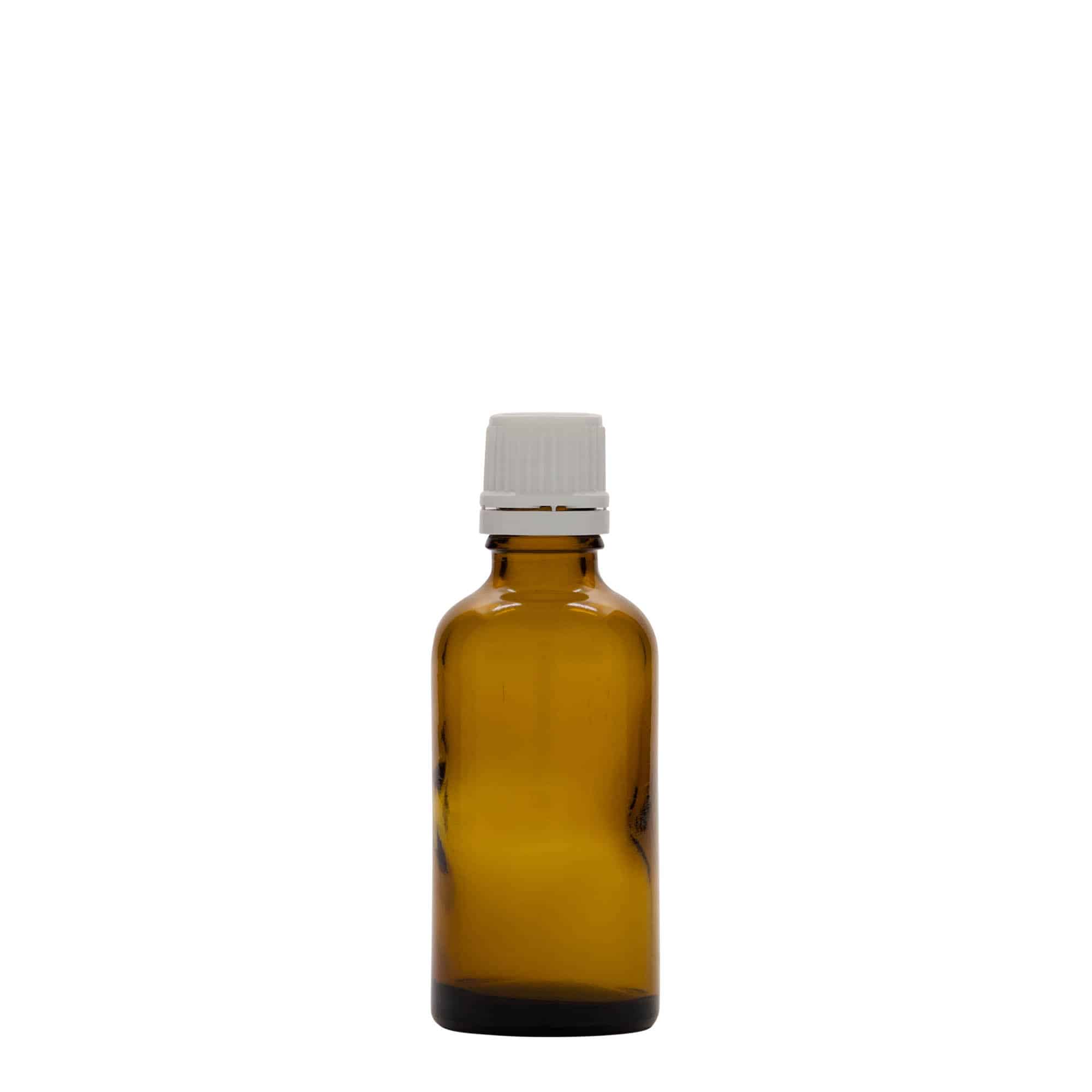 50 ml Boccetta di vetro, marrone, imboccatura: DIN 18