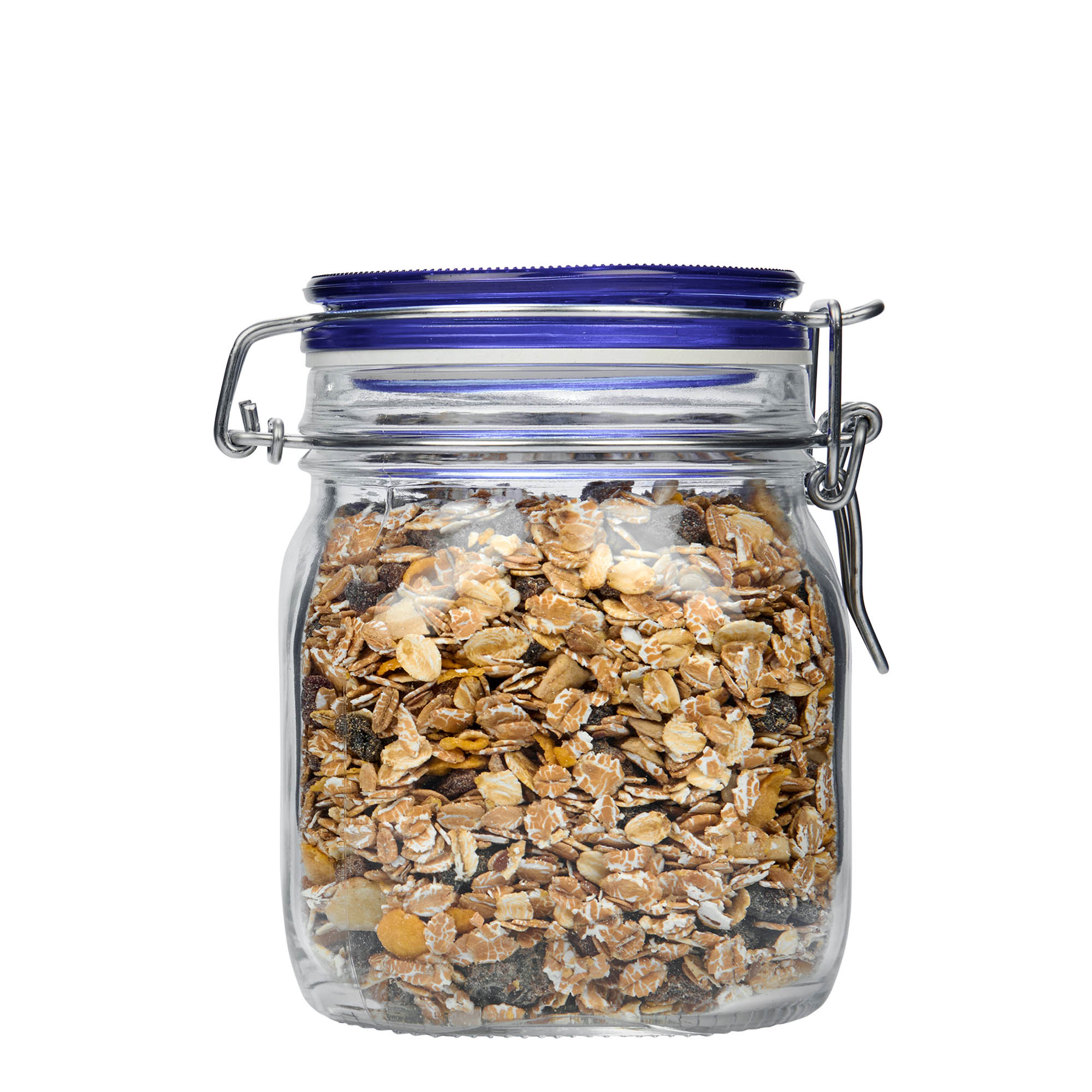 750 ml barattolo con chiusura a gancio 'Fido' tappo blu, quadrato, bocca: chiusura a gancio 750 ml barattolo con chiusura a gancio 'Fido' tappo blu, quadrato, bocca: chiusura a gancio