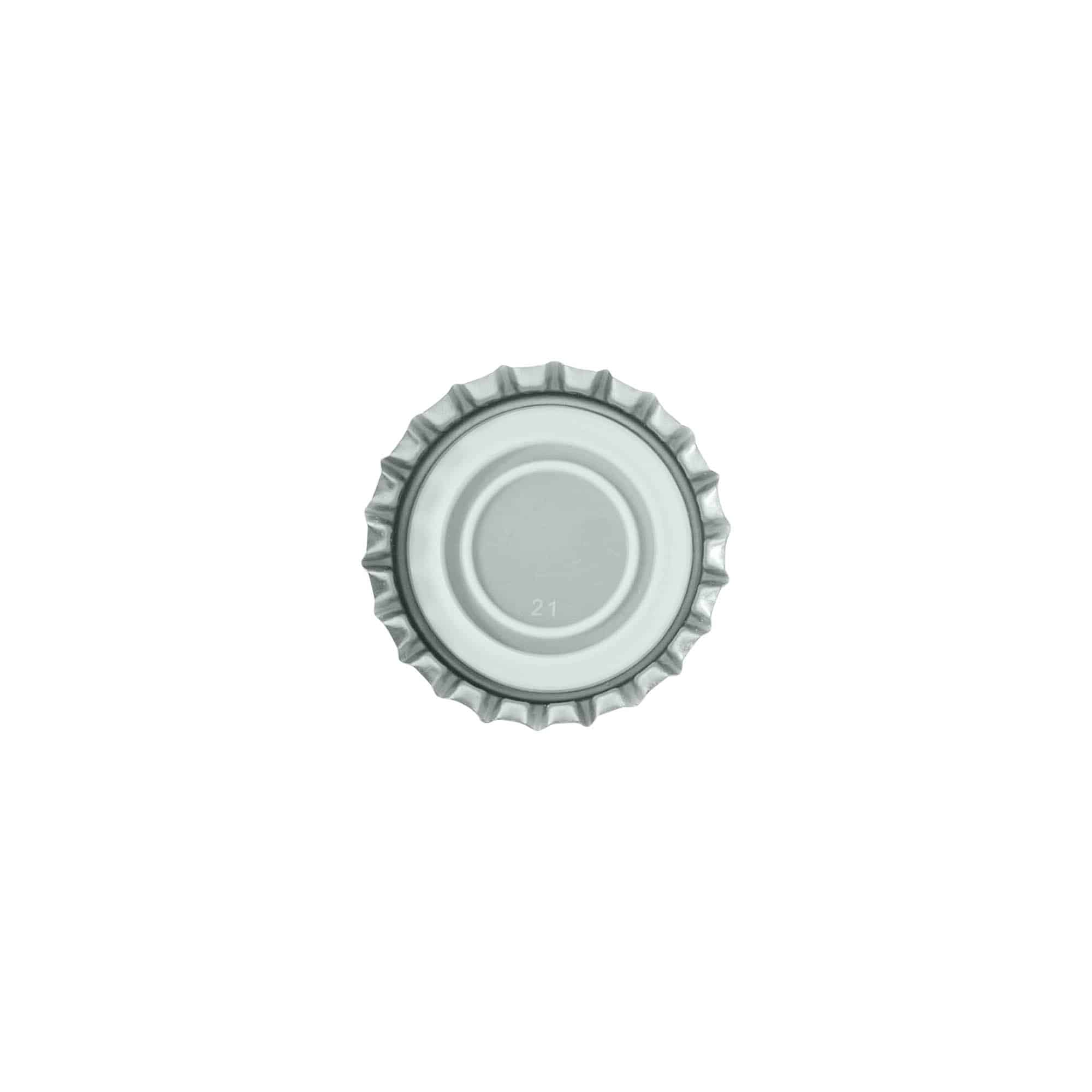 Tappo a corona 29 mm, metallo, argento
