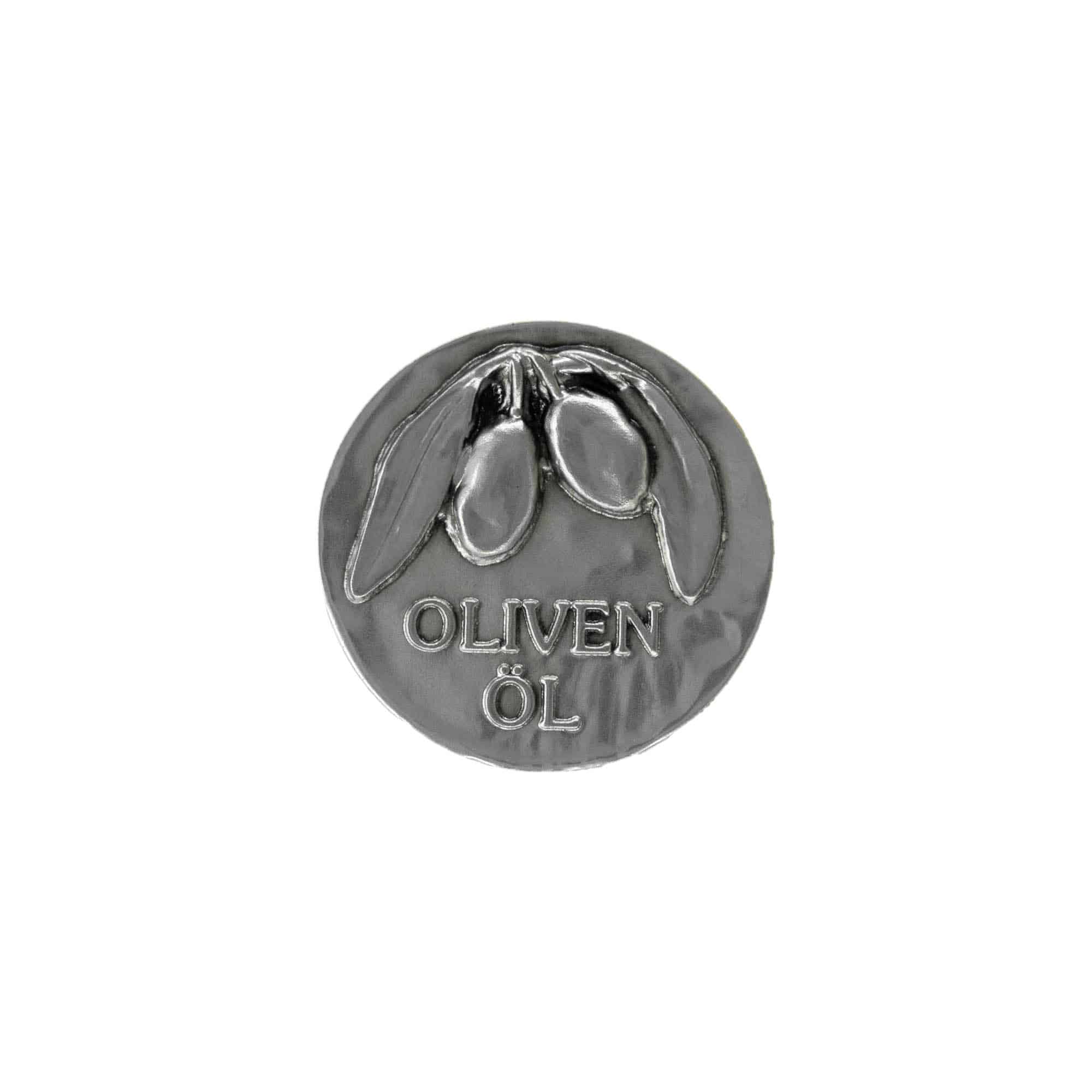 Etichetta metallica 'Olio d’oliva', stagno, argento Etichetta metallica 'Olio d’oliva', stagno, argento