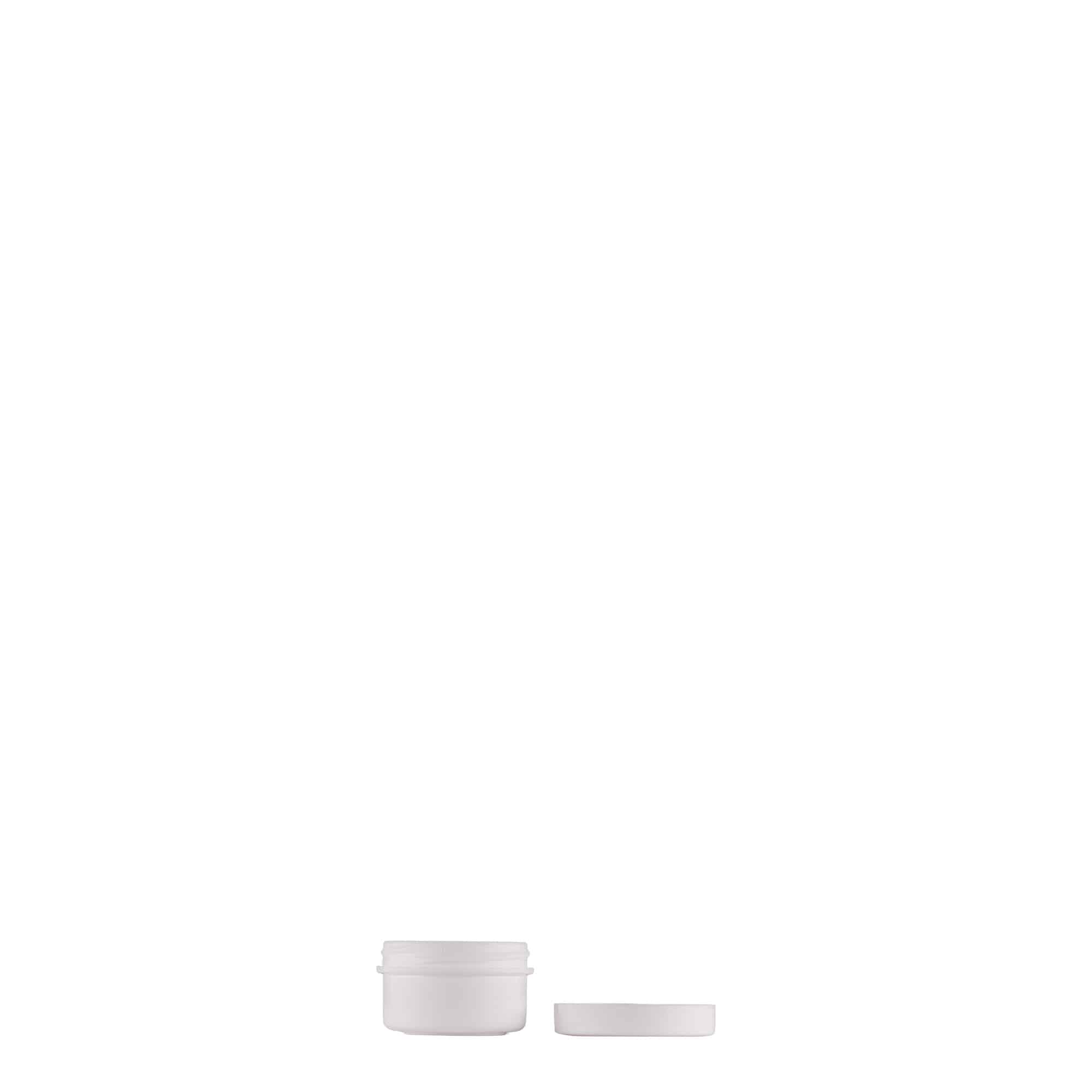 6 ml barattolo in plastica 'White Line', PP, bianco, bocca: chiusura a vite