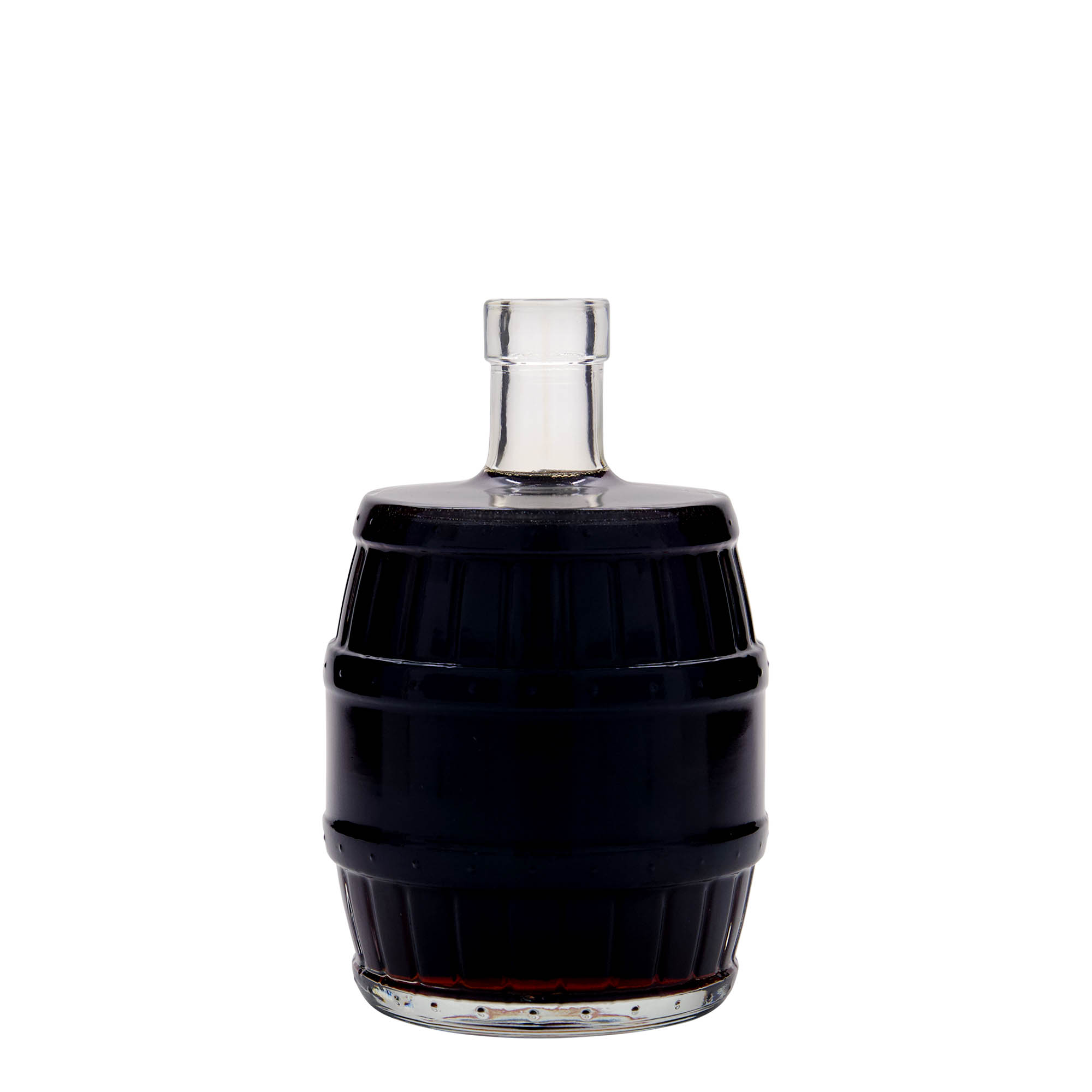 Bottiglia di vetro da 500 ml 'barile', bocca: sughero Bottiglia di vetro da 500 ml 'barile', bocca: sughero
