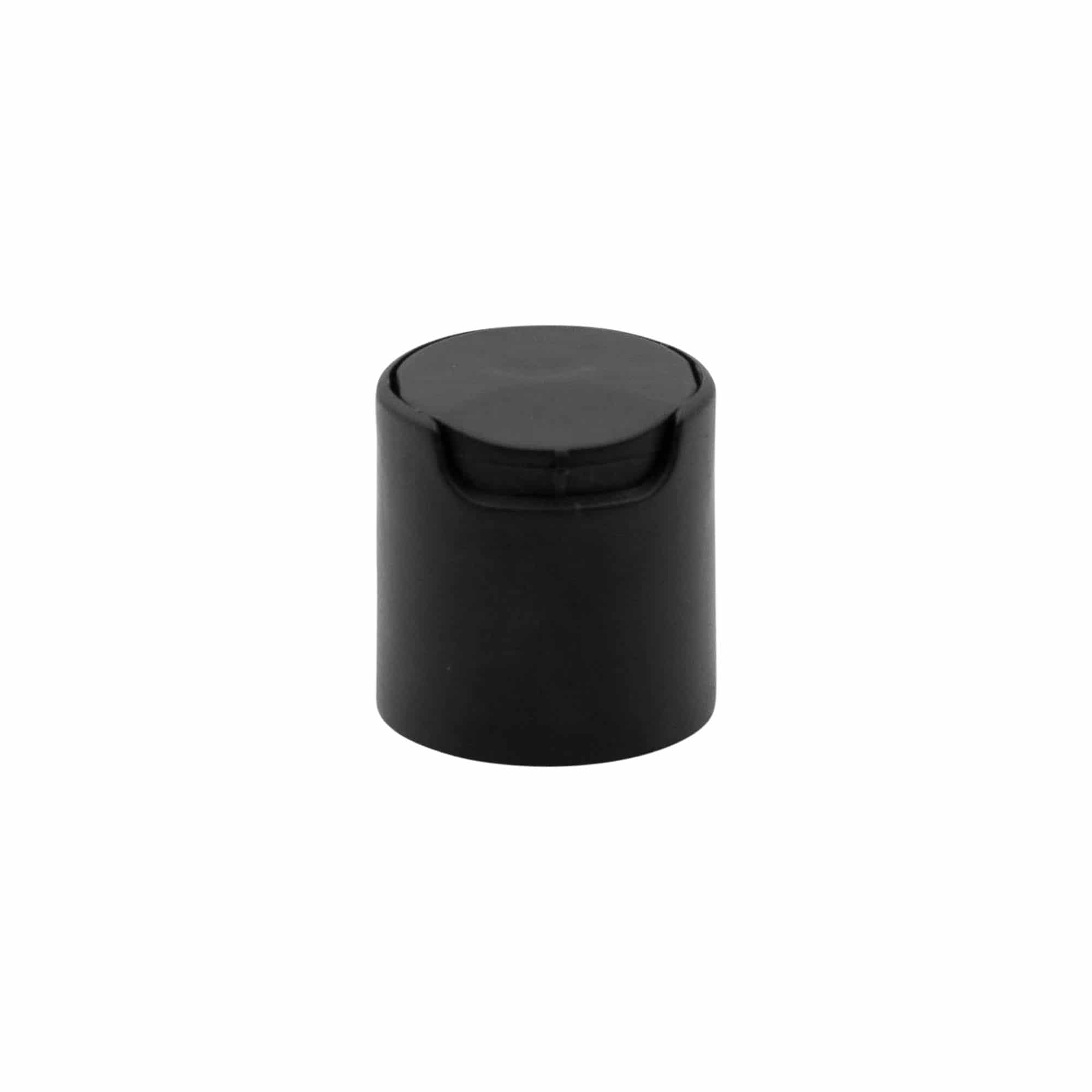 Tappo a vite Disc-Top, plastica PP, nero, per imboccatura: 24/410