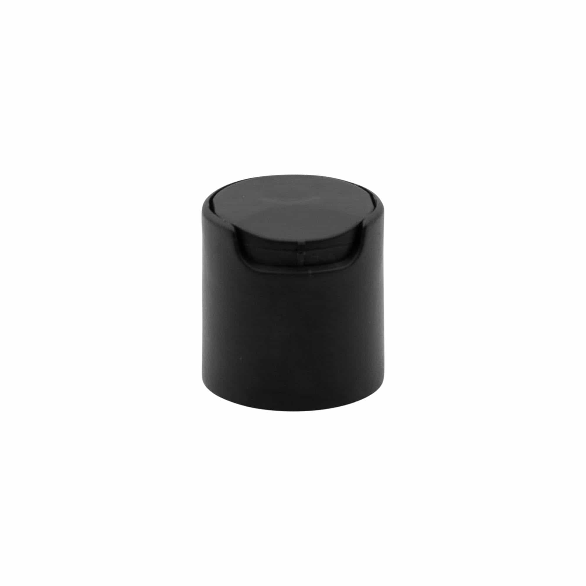 Tappo a vite Disc Top, plastica PP, nero, per bocca: 24/410