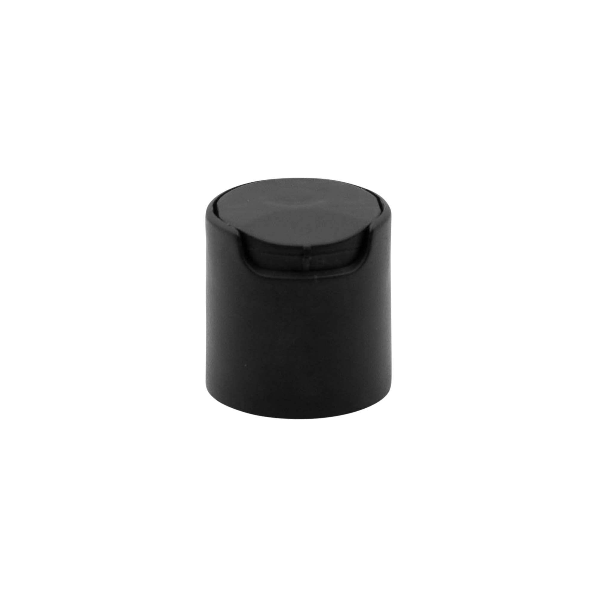Tappo a vite Disc Top, plastica PP, nero, per bocca: 24/410