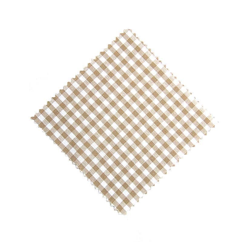 Copri vasetti in stoffa a quadretti 12x12, quadrati, tessuto, beige, imboccatura: TO38-TO53
