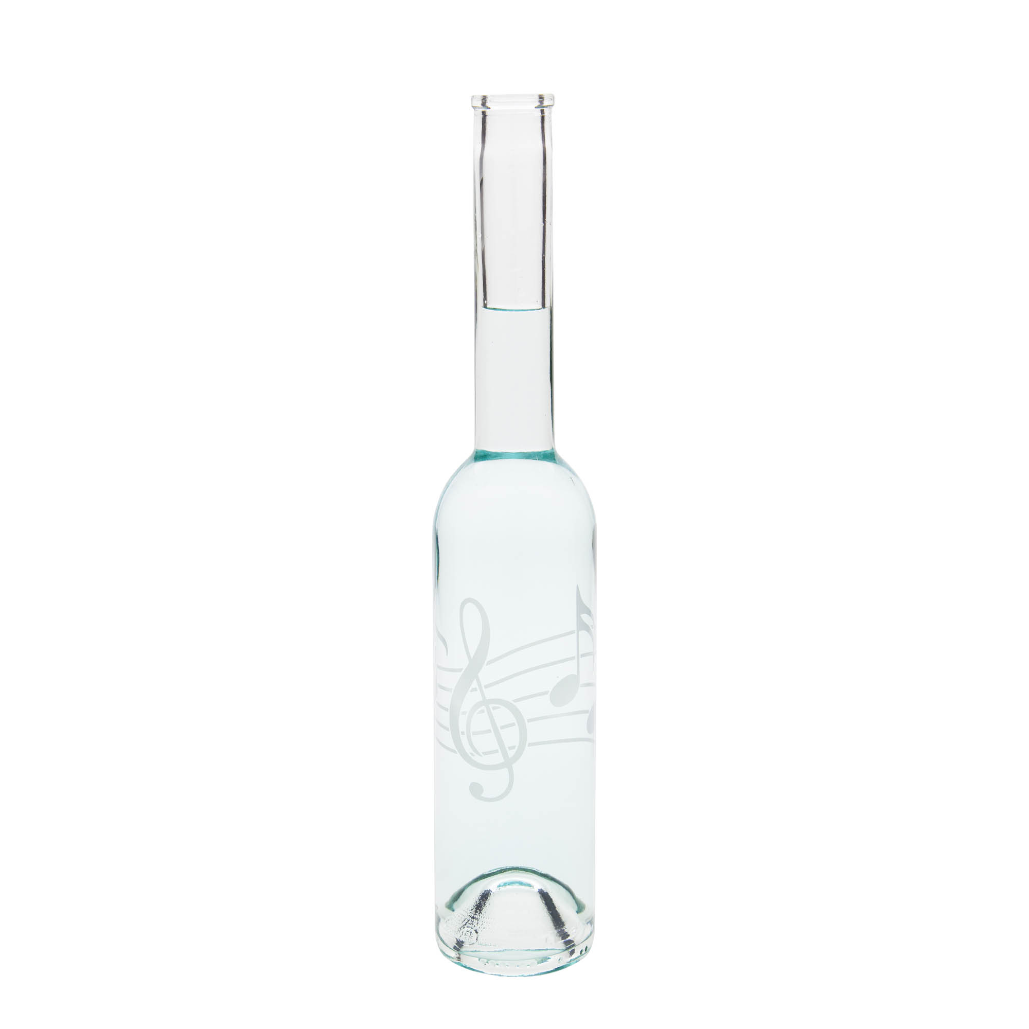Bottiglia di vetro da 350 ml 'Opera', motivo: note musicali, bocca: sughero Bottiglia di vetro da 350 ml 'Opera', motivo: note musicali, bocca: sughero