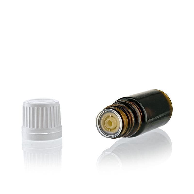 5 ml Boccetta di vetro, marrone, imboccatura: DIN 18