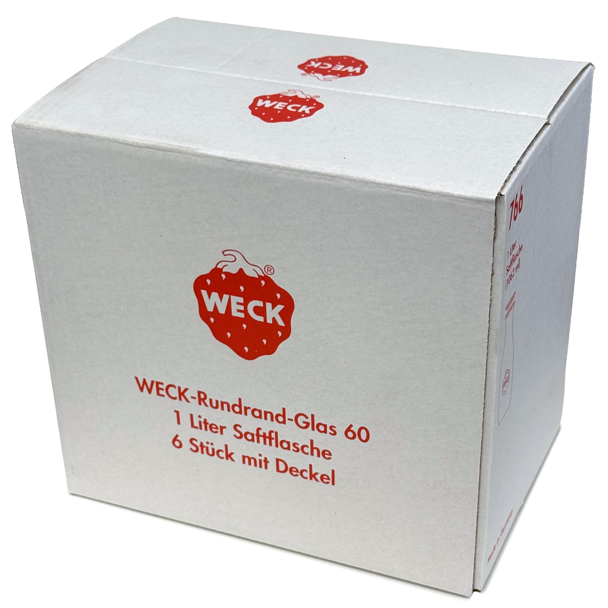 6x 1000 ml bottiglia per succo WECK con coperchio in vetro RR 60