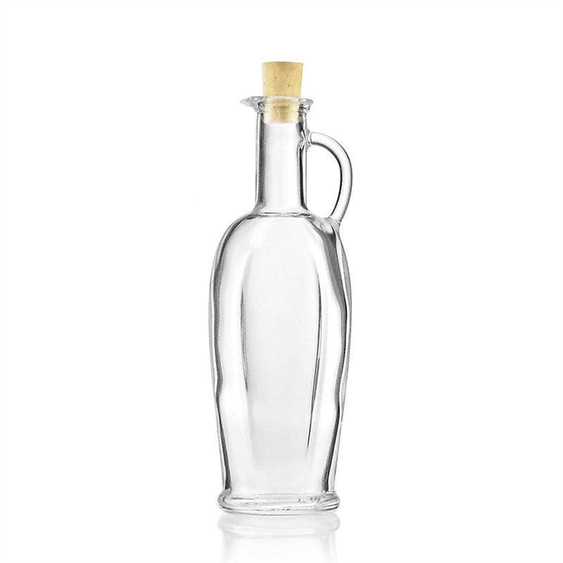 Bottiglia di vetro da 250 ml 'Eleganta', ovale, bocca: tappo di sughero Bottiglia di vetro da 250 ml 'Eleganta', ovale, bocca: tappo di sughero