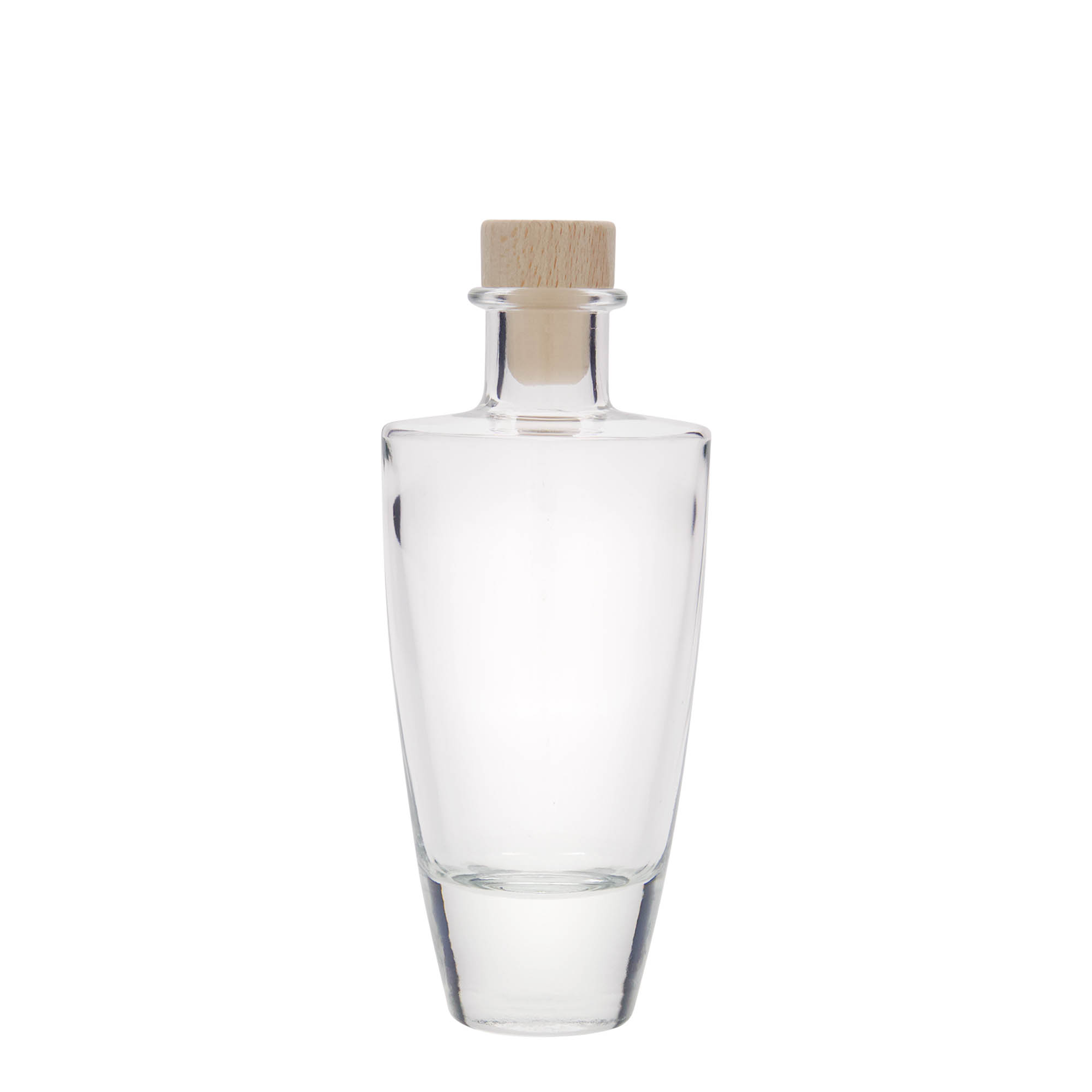 Bottiglia di vetro da 200 ml 'Vanessa', ovale, bocca: sughero Bottiglia di vetro da 200 ml 'Vanessa', ovale, bocca: sughero
