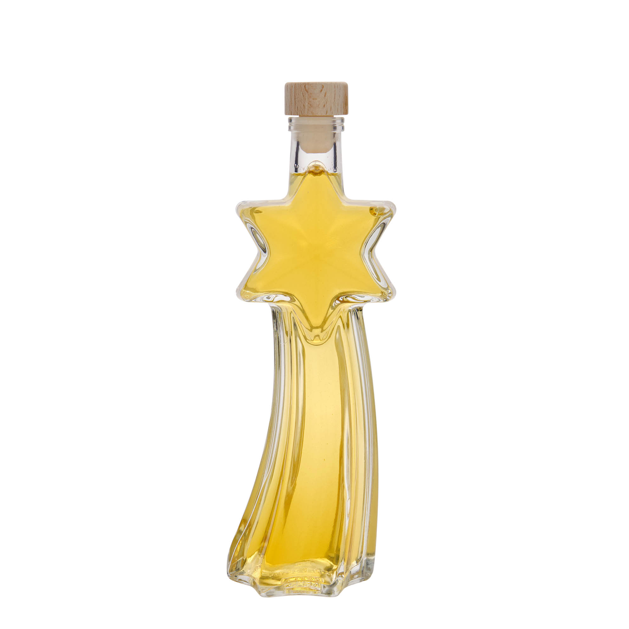 Bottiglia di vetro da 200 ml 'Stella cadente', bocca: sughero Bottiglia di vetro da 200 ml 'Stella cadente', bocca: sughero