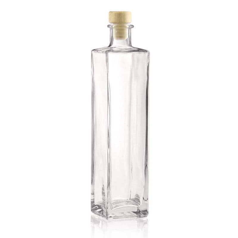 500 ml Bottiglia di vetro 'Rafaello', quadrata, imboccatura: fascetta