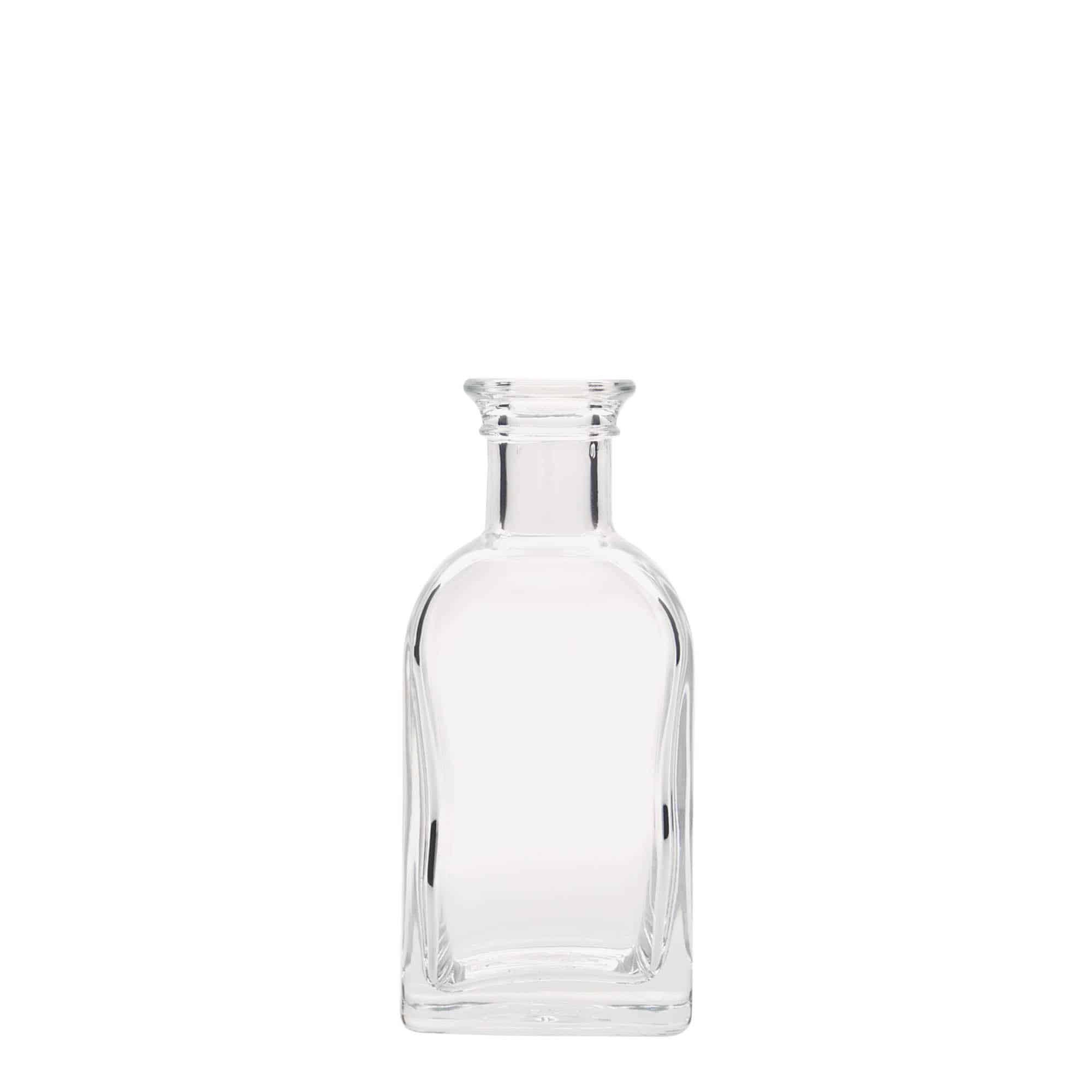 100 ml Bottiglia da farmacia 'Carré', vetro, quadrata, imboccatura: fascetta 100 ml Bottiglia da farmacia 'Carré', vetro, quadrata, imboccatura: fascetta