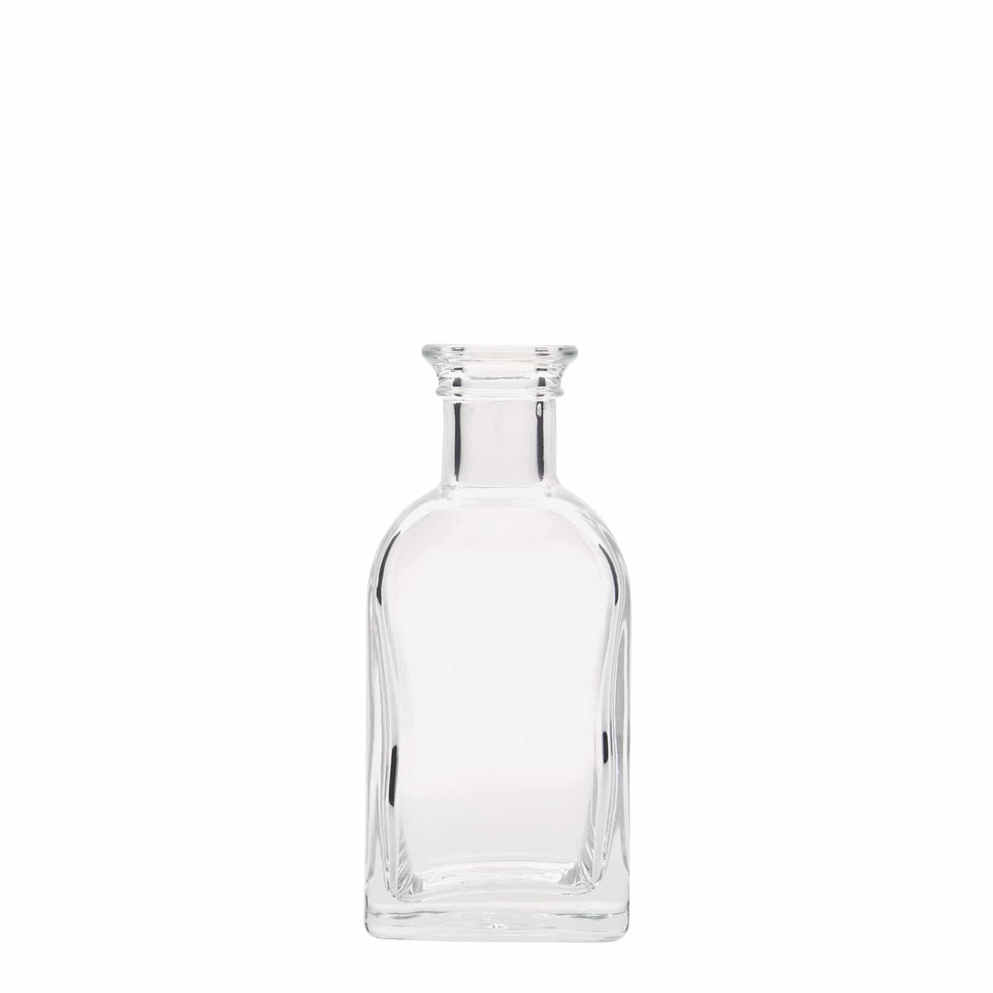 Bottiglia di vetro da 100 ml Apotheker Carré, quadrata, bocca: tappo di sughero