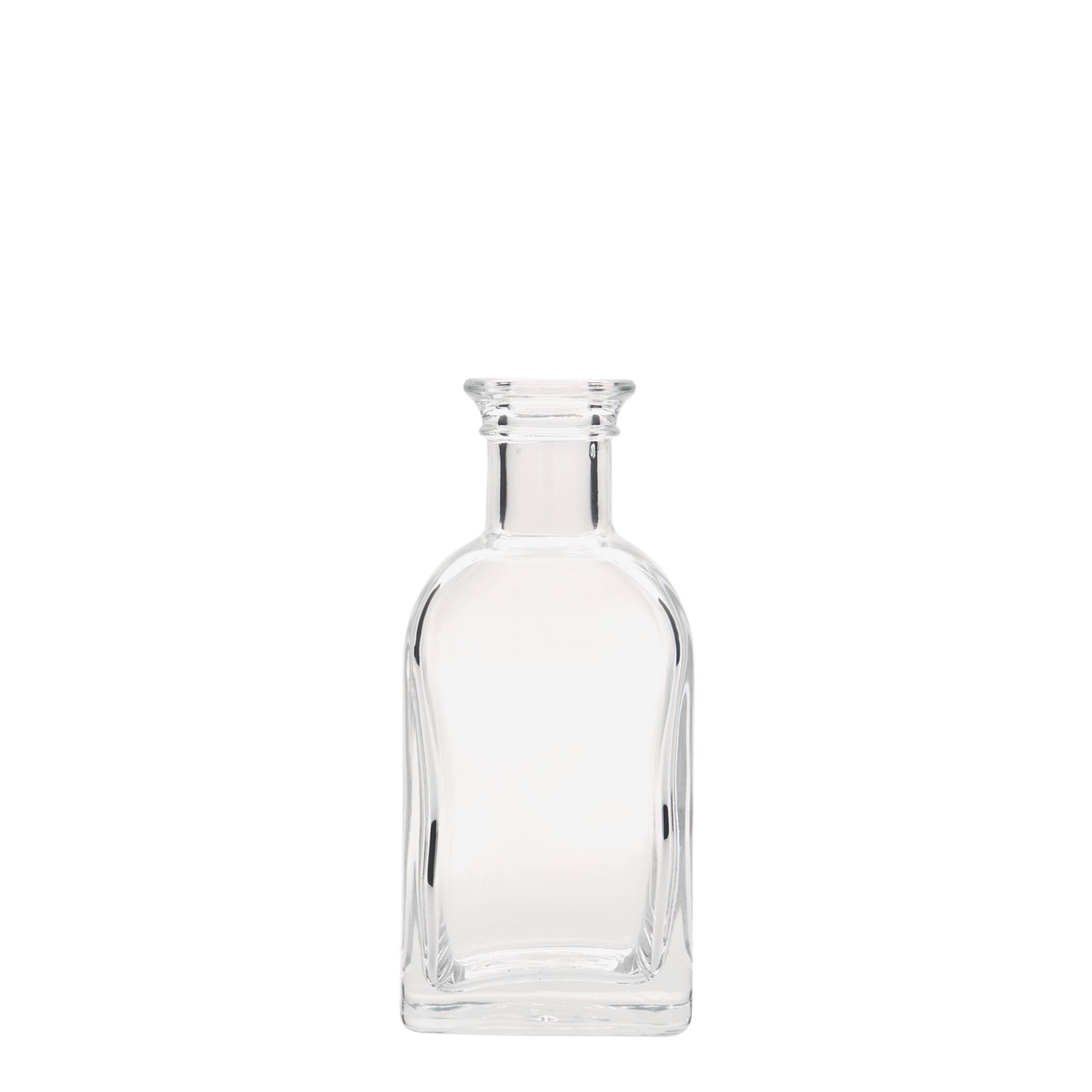 Bottiglia di vetro da 100 ml Apotheker Carré, quadrata, bocca: tappo di sughero