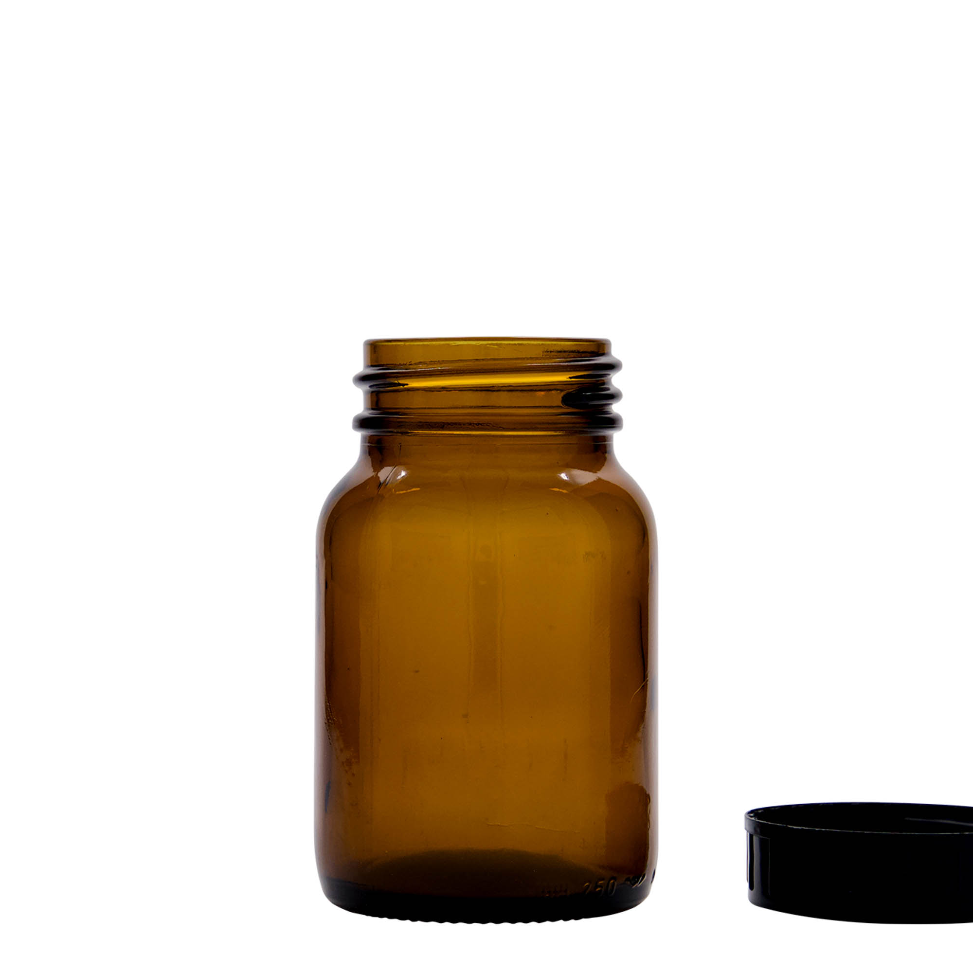 250 ml barattolo a bocca larga, marrone, apertura: DIN 55 250 ml barattolo a bocca larga, marrone, apertura: DIN 55