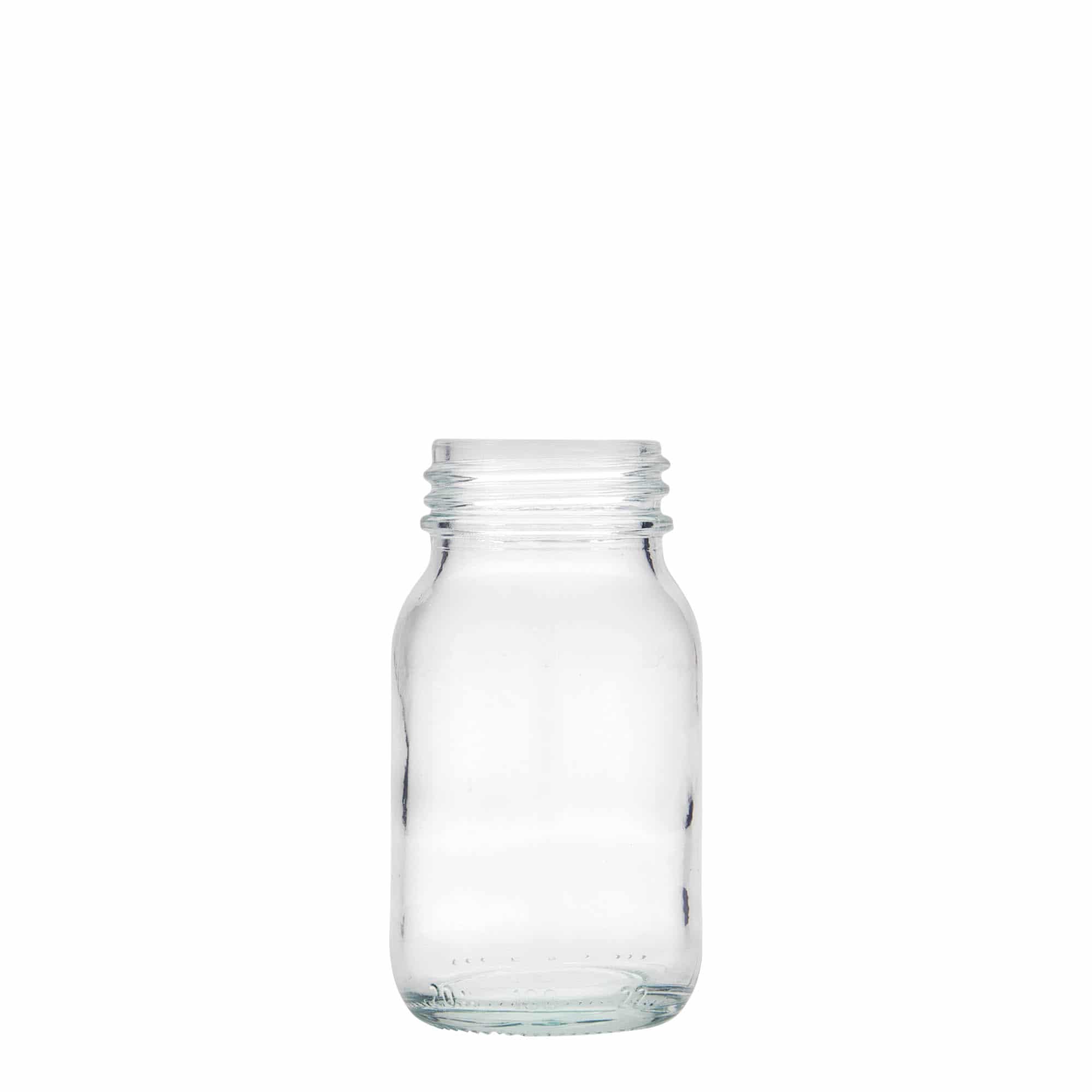 100 ml Vasetto di vetro a bocca larga, imboccatura: DIN 40