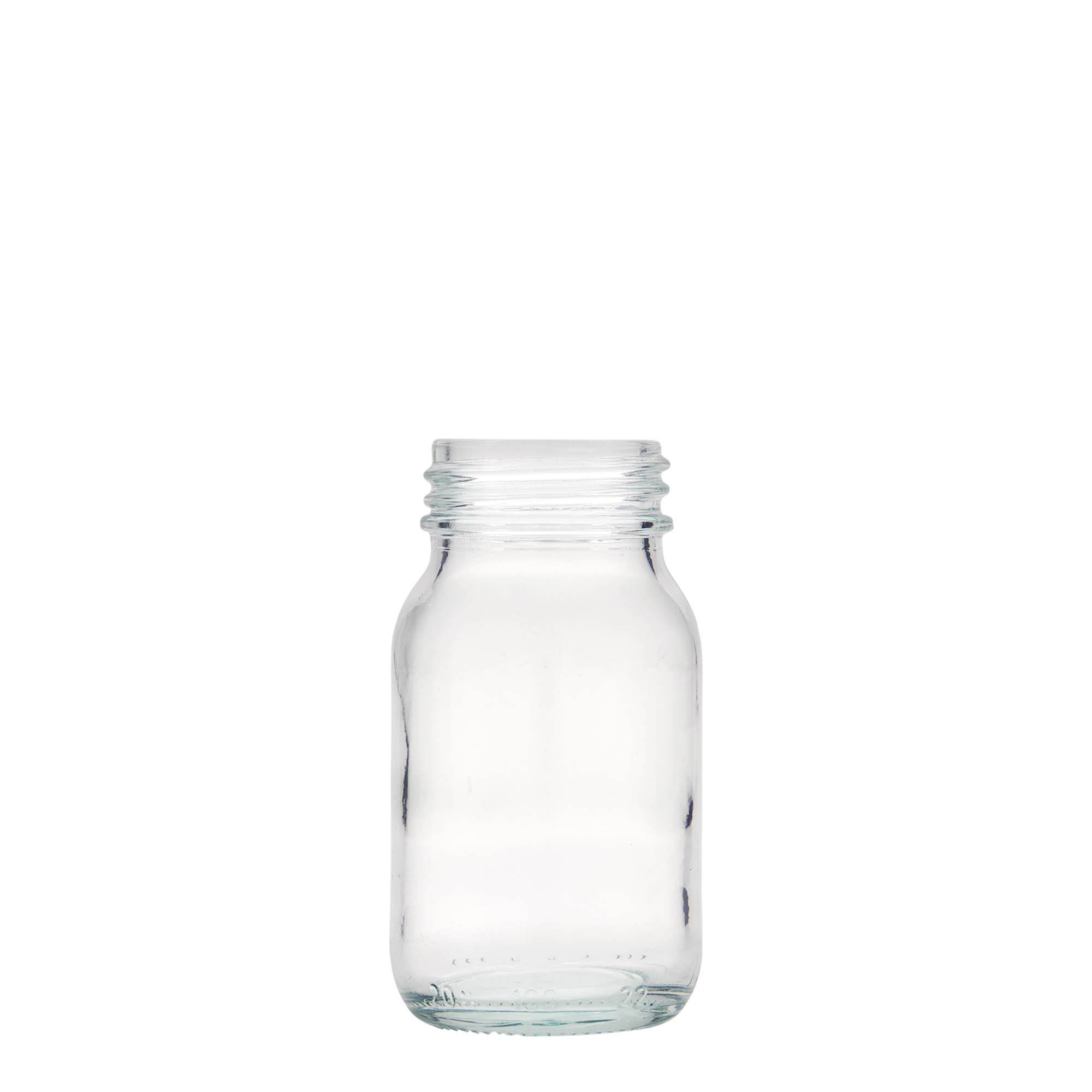 100 ml Vasetto di vetro a bocca larga, imboccatura: DIN 40 100 ml Vasetto di vetro a bocca larga, imboccatura: DIN 40