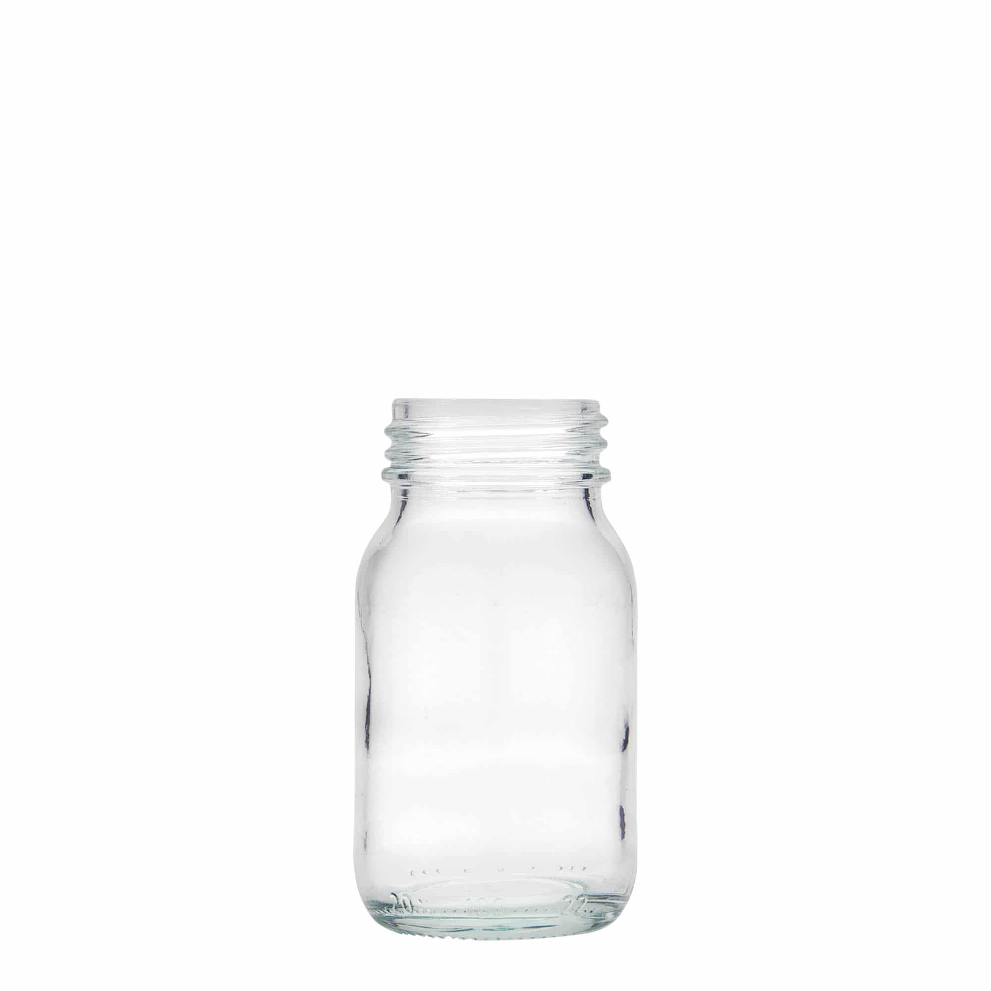 100 ml Vasetto di vetro a bocca larga, imboccatura: DIN 40 100 ml Vasetto di vetro a bocca larga, imboccatura: DIN 40