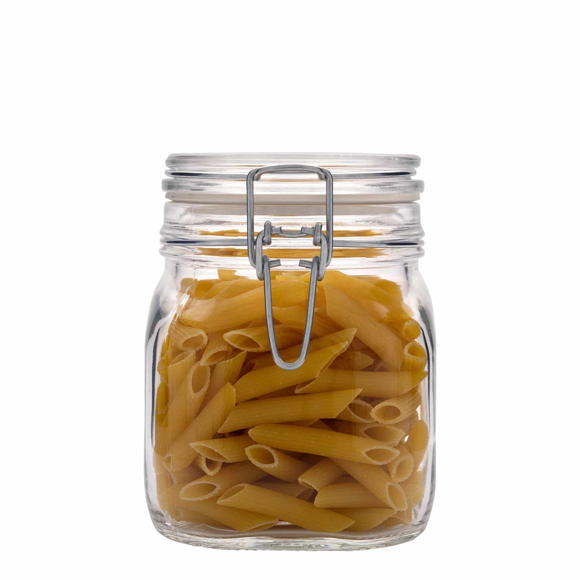 Vaso con chiusura a leva da 750 ml 'Fido', quadrato, bocca: chiusura a leva