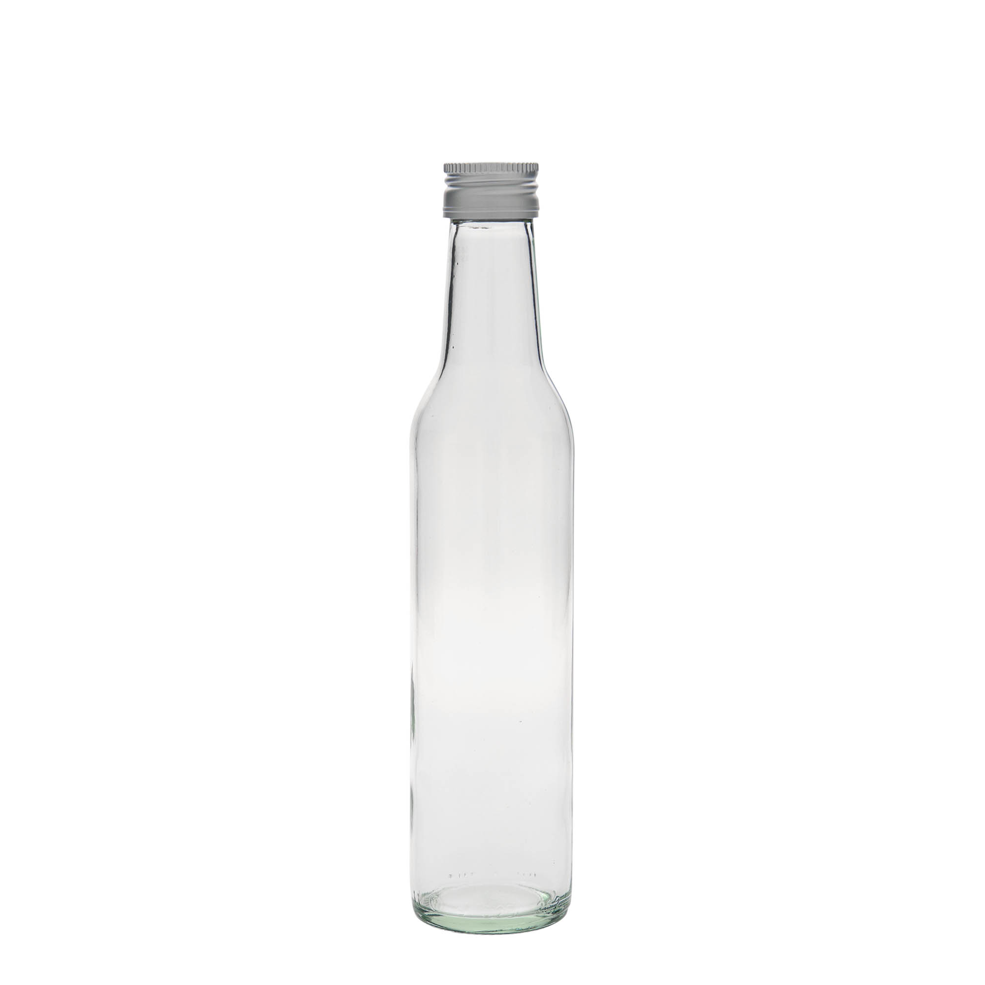 Bottiglia di vetro da 250 ml 'Cilindrica', bocca: PP 28 Bottiglia di vetro da 250 ml 'Cilindrica', bocca: PP 28