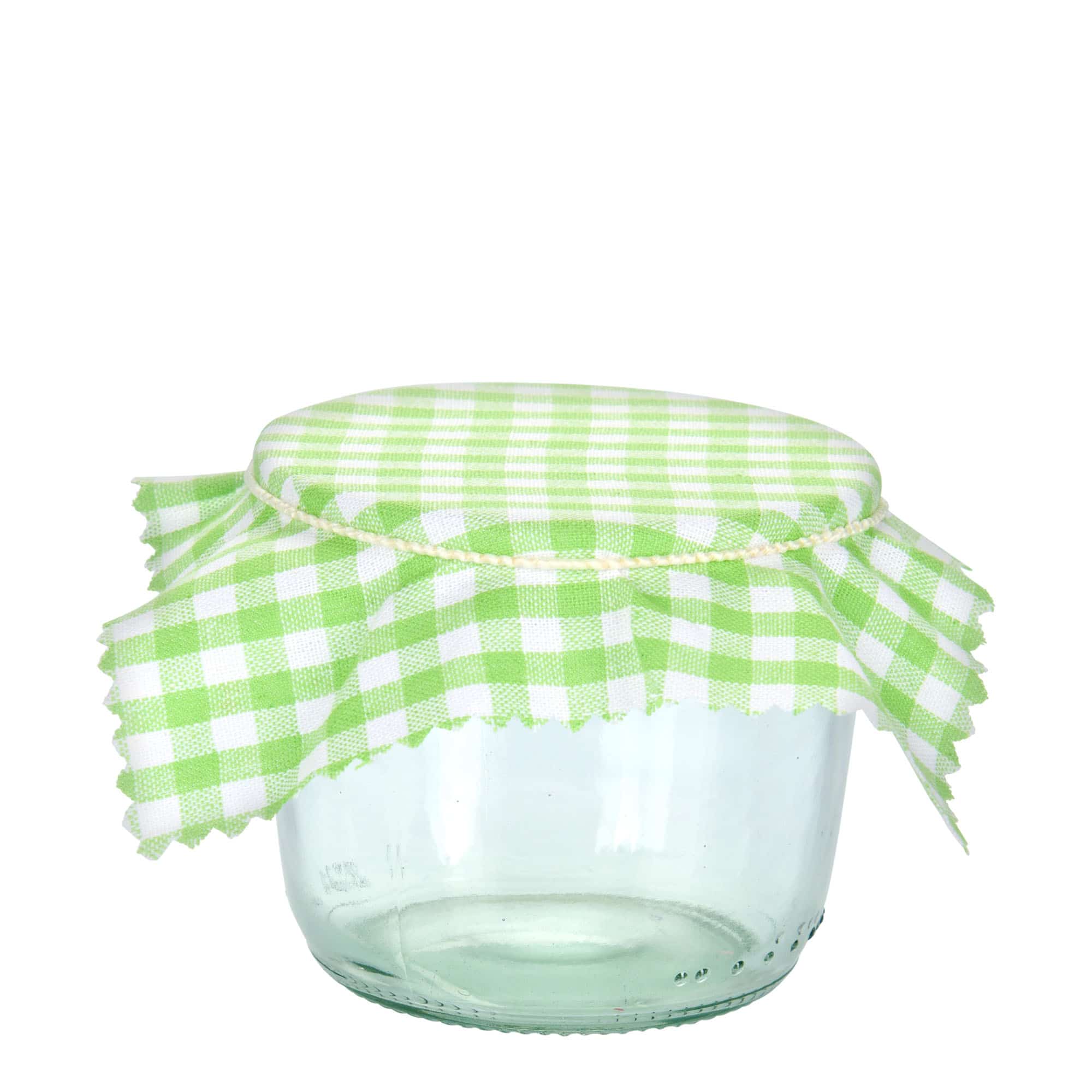 Copri vasetti in stoffa a quadretti 12x12, quadrati, tessuto, verde lime, imboccatura: TO38-TO53
