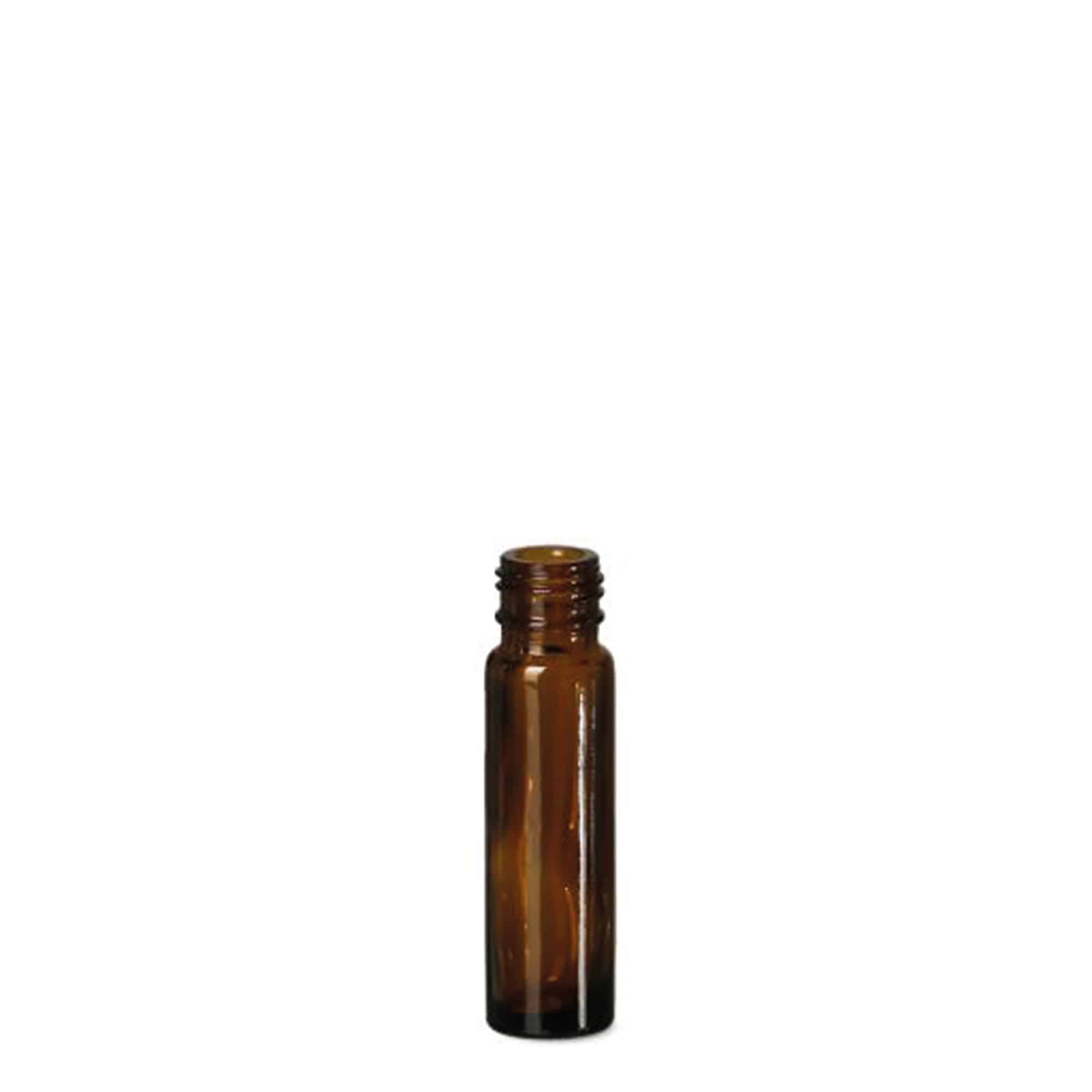 Flacone roll-on 10 ml, vetro, marrone, bocca: tappo a vite Flacone roll-on 10 ml, vetro, marrone, bocca: tappo a vite