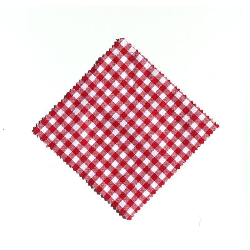 Copri vasetti in stoffa a quadretti 15x15, quadrati, tessuto, rosso, imboccatura: TO58-TO82