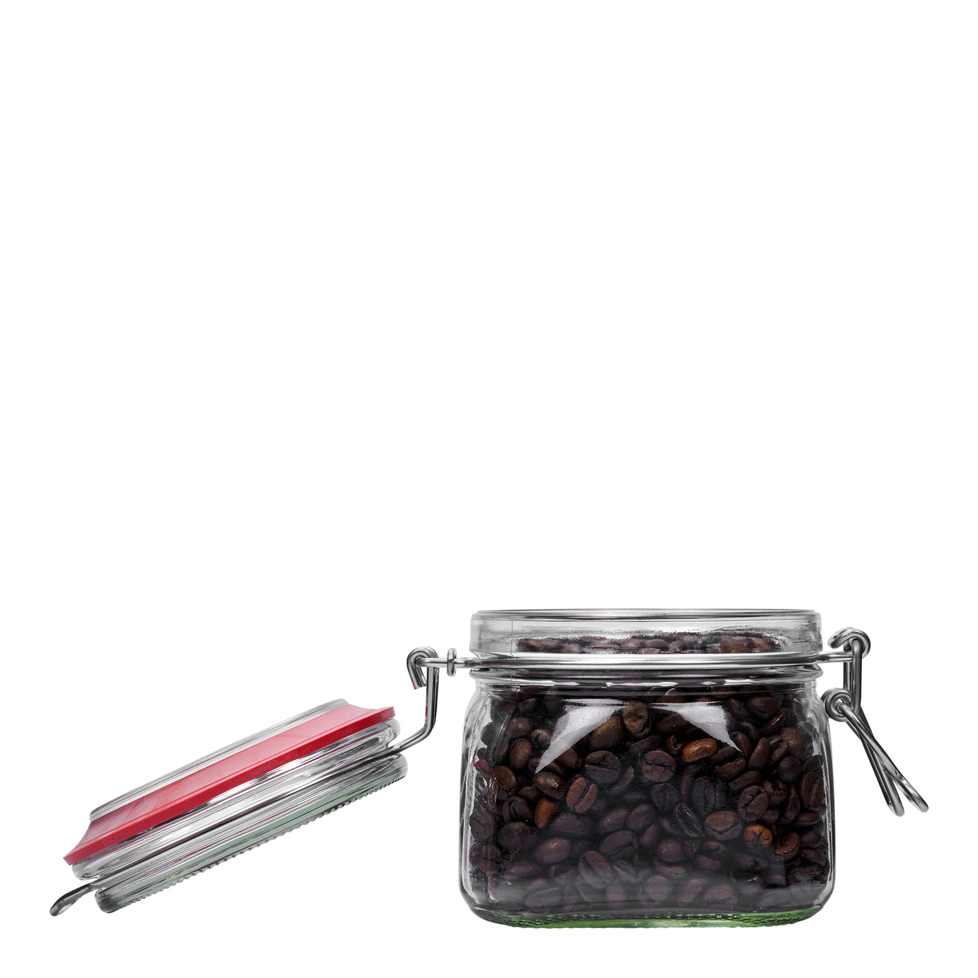 550 ml barattolo con chiusura a leva, quadrato, apertura: chiusura a leva 550 ml barattolo con chiusura a leva, quadrato, apertura: chiusura a leva