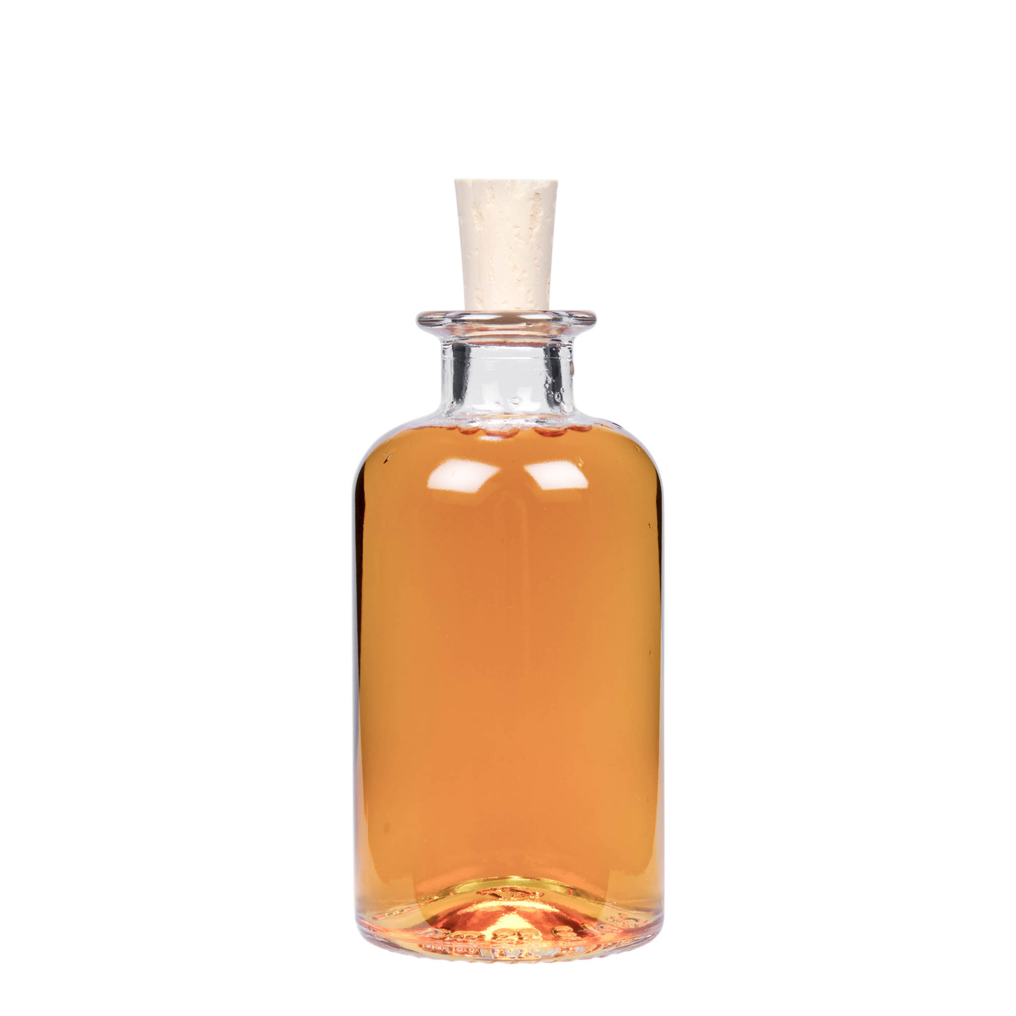 Bottiglia di vetro da 250 ml da farmacista, bocca: sughero Bottiglia di vetro da 250 ml da farmacista, bocca: sughero