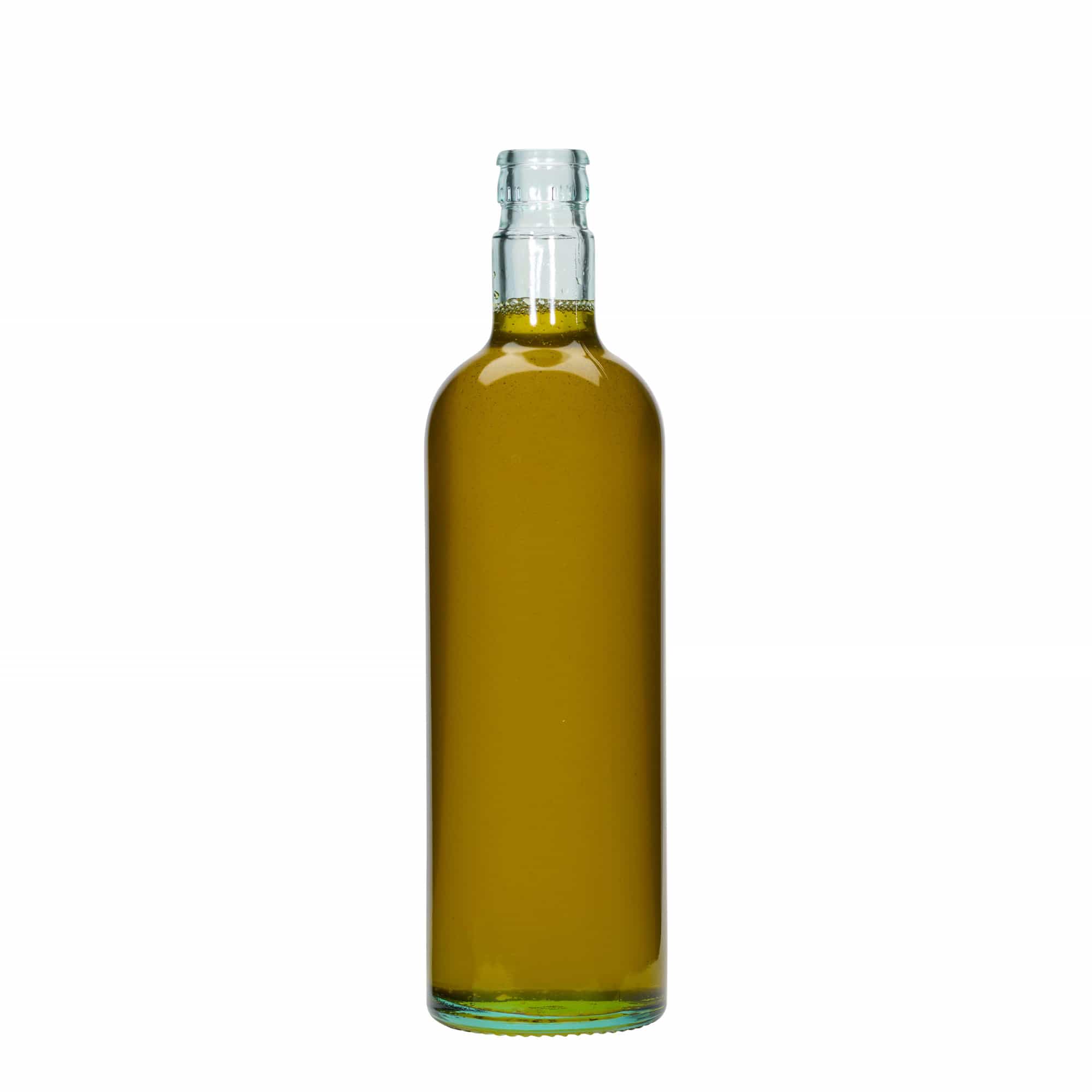 Bottiglia da 750 ml per aceto/olio 'Willy New', vetro, verde chiaro, bocca: DOP