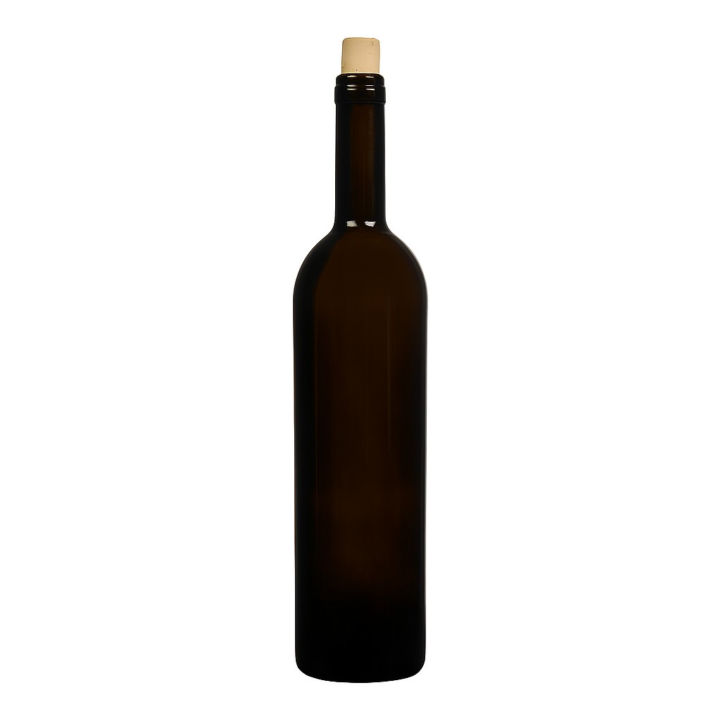 Bottiglia di vino 750 ml 'Liberty', verde antico, bocca: sughero Bottiglia di vino 750 ml 'Liberty', verde antico, bocca: sughero