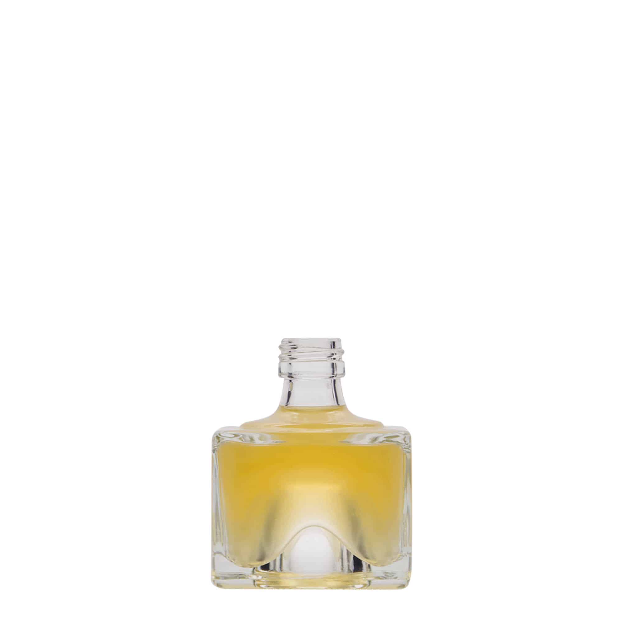 Bottiglia di vetro da 40 ml 'Cocolores', quadrata, bocca: PP 18
