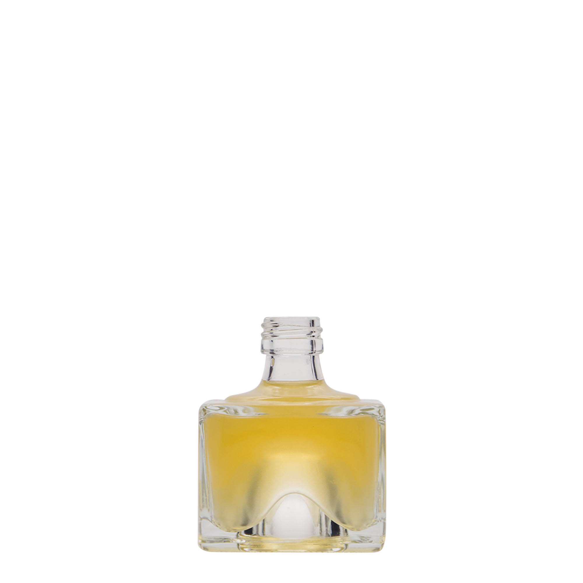 Bottiglia di vetro da 40 ml 'Cocolores', quadrata, bocca: PP 18 Bottiglia di vetro da 40 ml 'Cocolores', quadrata, bocca: PP 18