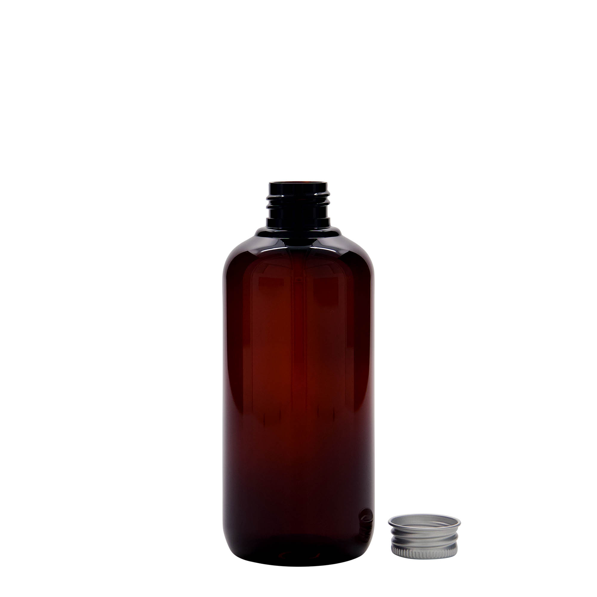 Bottiglia in plastica riciclata da 250 ml 'Victor's Best', PCR, marrone, bocca: 24/410
