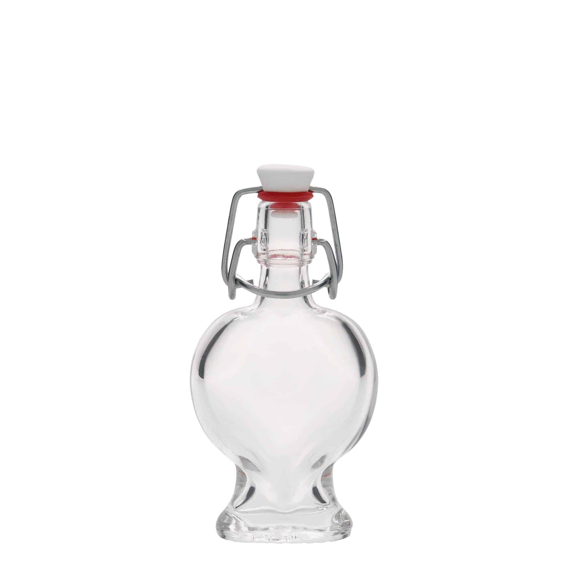 40 ml Bottiglia di vetro a forma di 'Cuore', imboccatura: tappo meccanico