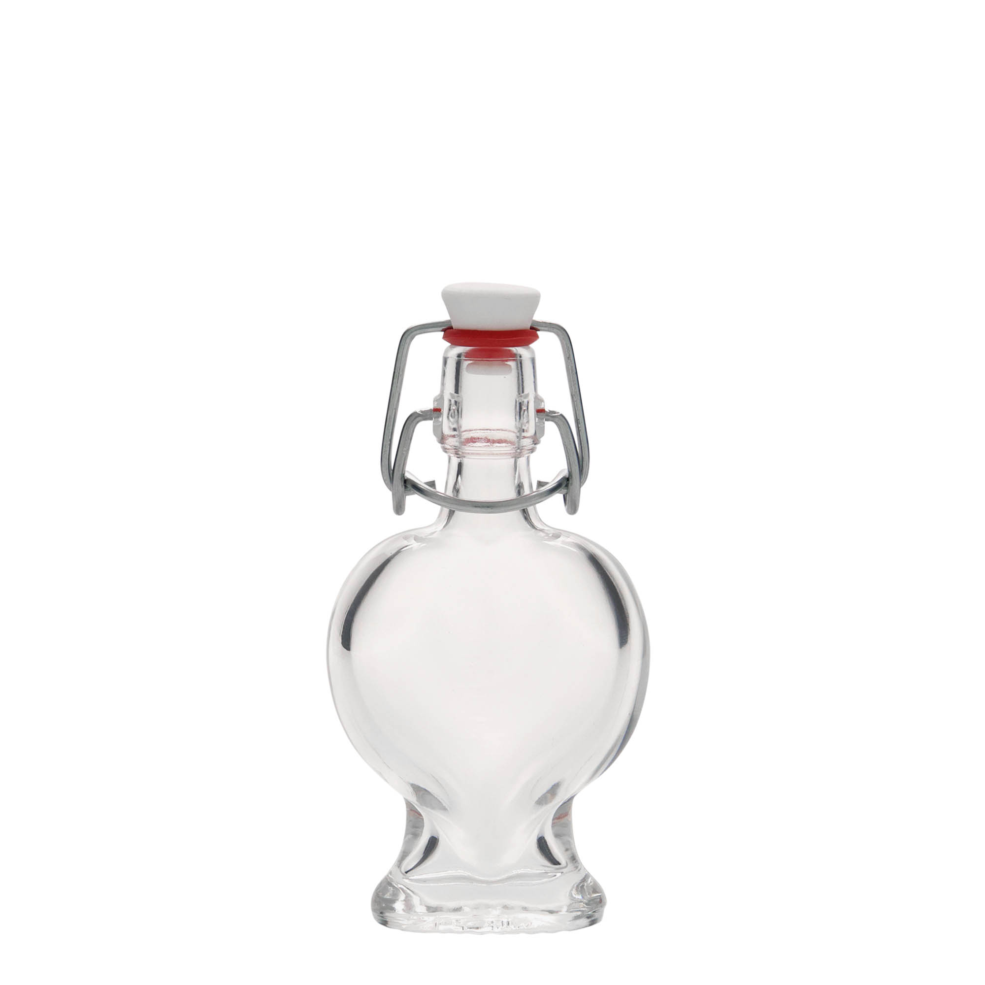 Bottiglia di vetro da 40 ml 'Cuore', bocca: chiusura a leva Bottiglia di vetro da 40 ml 'Cuore', bocca: chiusura a leva